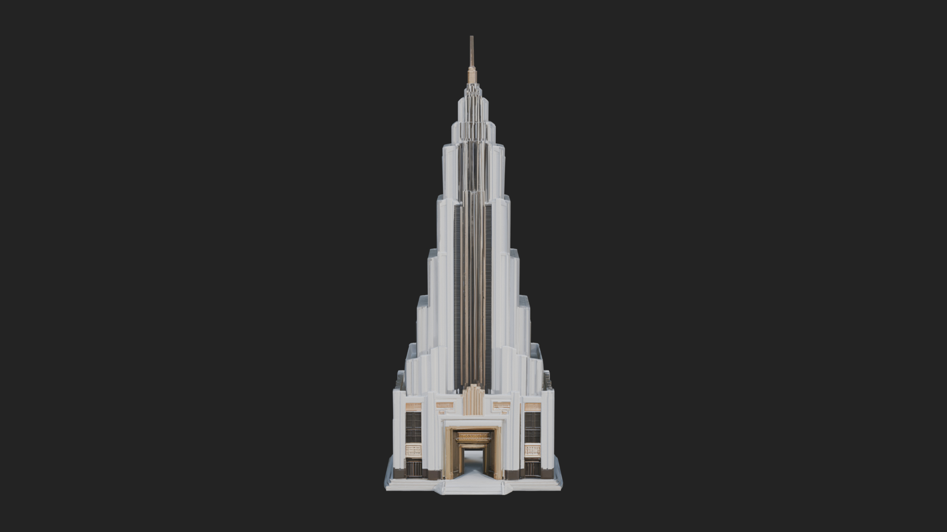 Art Deco Skyscraper Tower Design 4 3D Print Model 3D Model