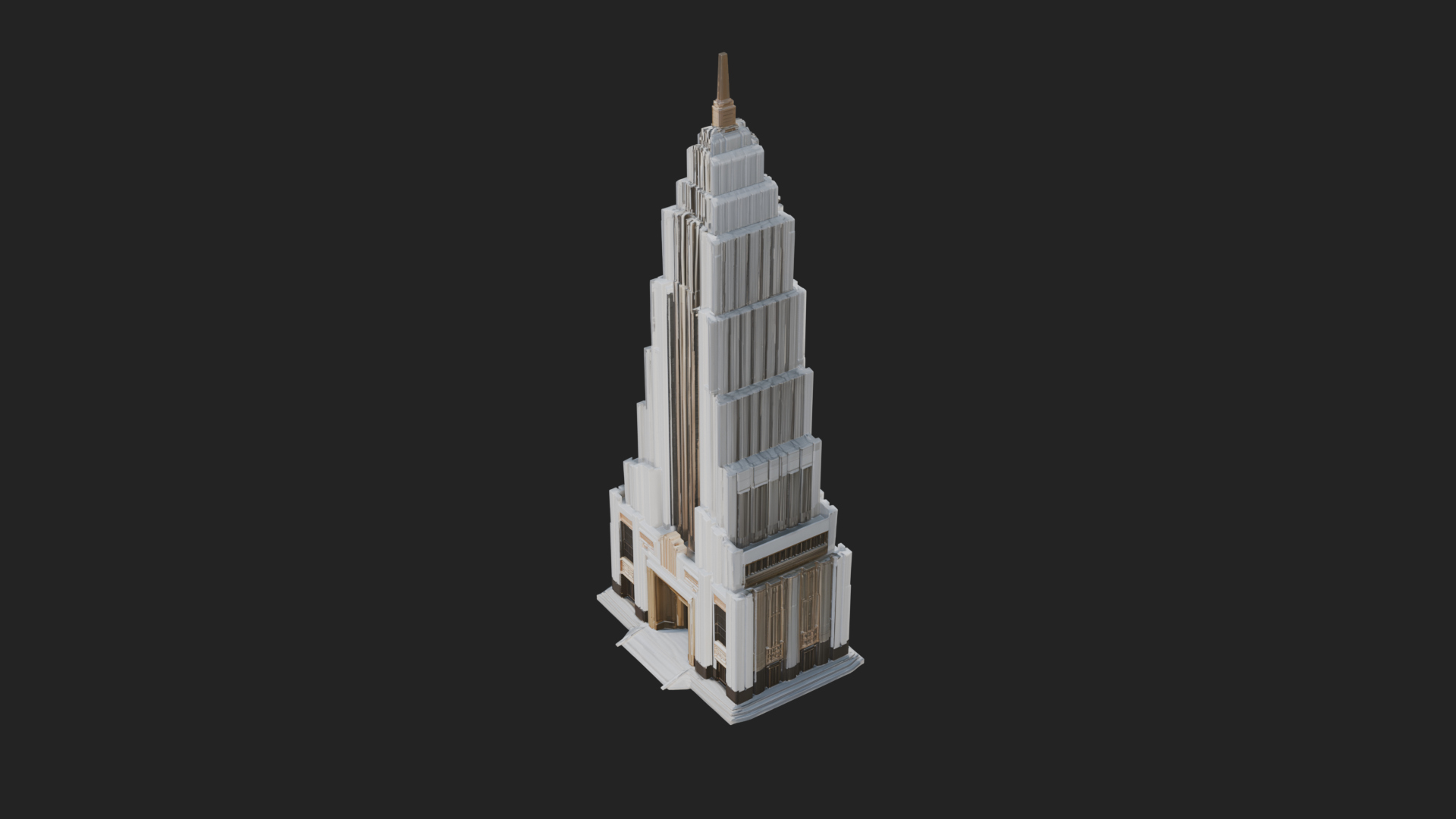 Art Deco Skyscraper Tower Design 4 3D Print Model 3D Model