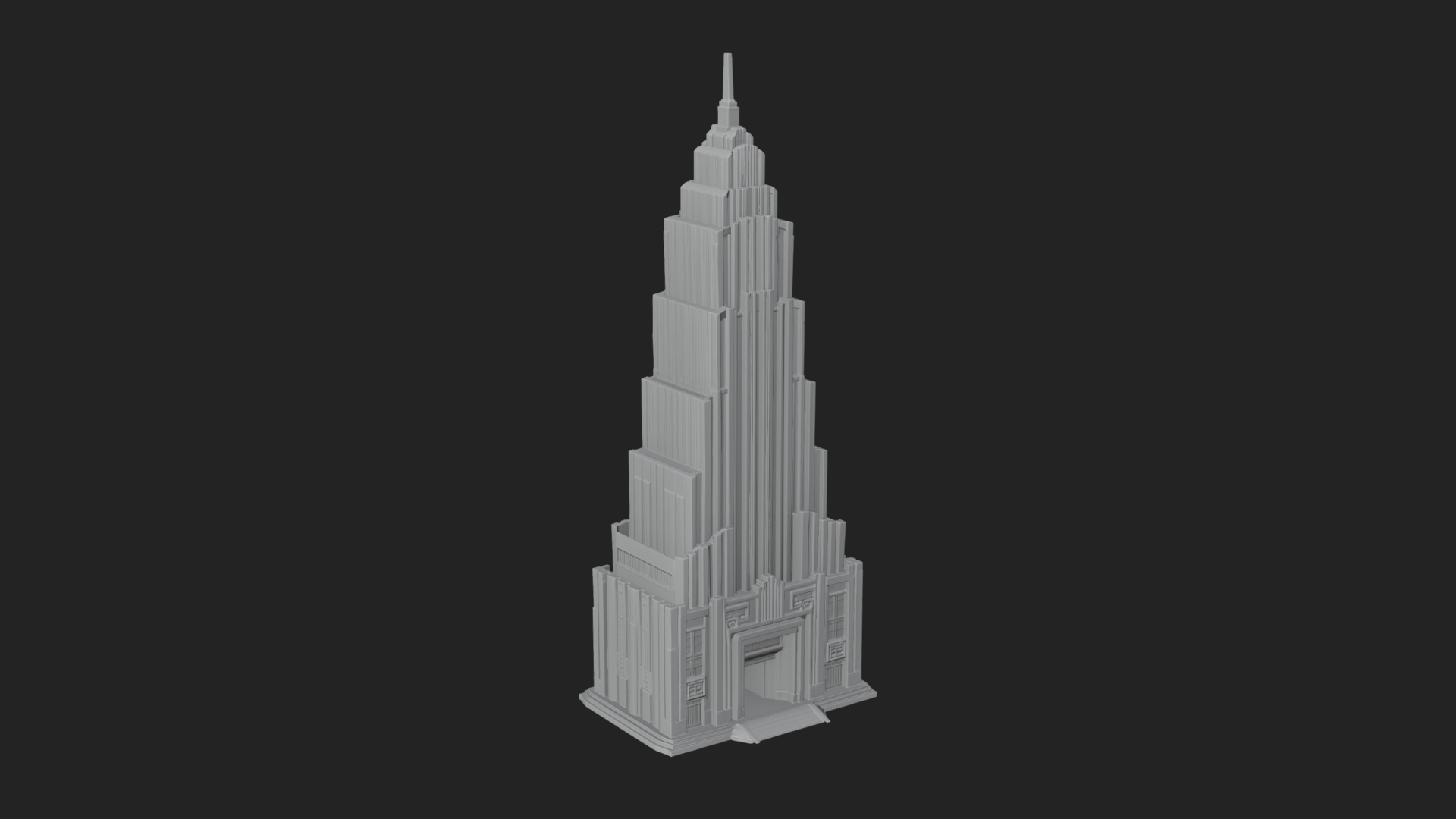 Art Deco Skyscraper Tower Design 4 3D Print Model 3D Model