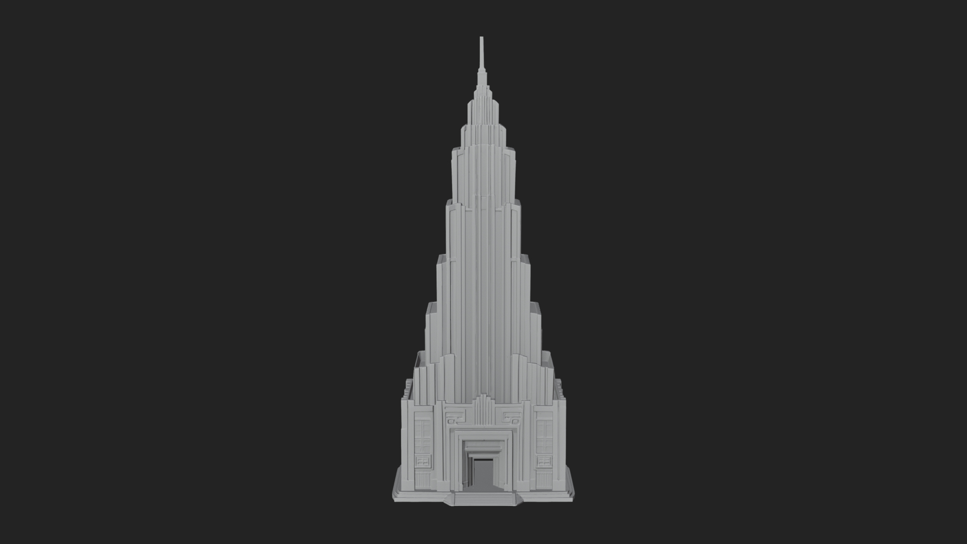 Art Deco Skyscraper Tower Design 4 3D Print Model 3D Model