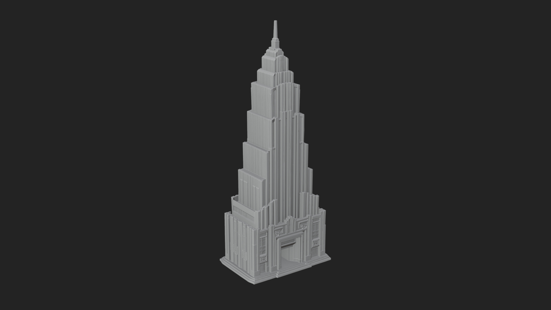 Art Deco Skyscraper Tower Design 4 3D Print Model 3D Model