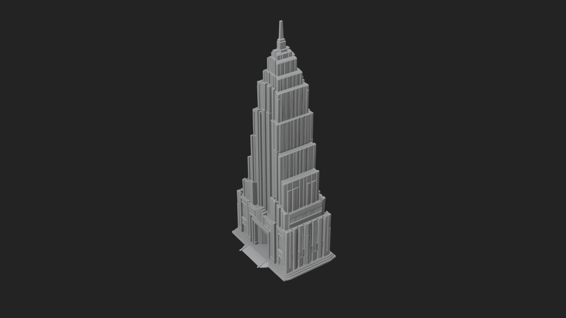 Art Deco Skyscraper Tower Design 4 3D Print Model 3D Model