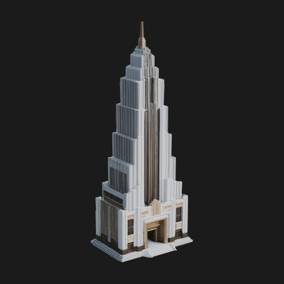 Art Deco Skyscraper Tower Design 4 3D Print Model