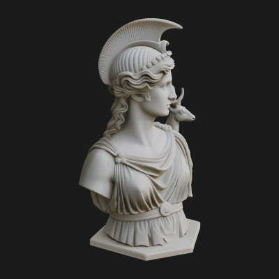 Artemis Bust Statue Design 1 3D Print Model