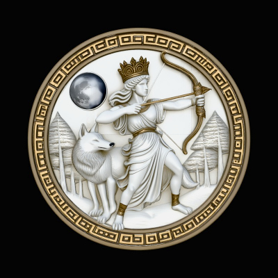 Artemis Moon Relief Medallion Pendant Design 1 3D Print