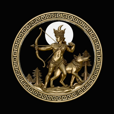 Artemis Moon Relief Medallion Pendant Design 4 3D Print