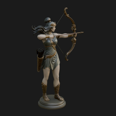 Artemis the Archer Statue Design 4 3D Print Model