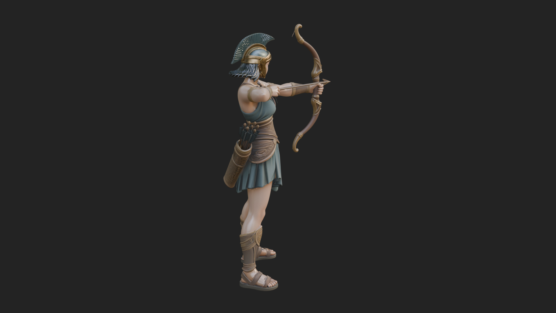 Artemis the Archer Statue Design 5 3D Print Model 3D Model