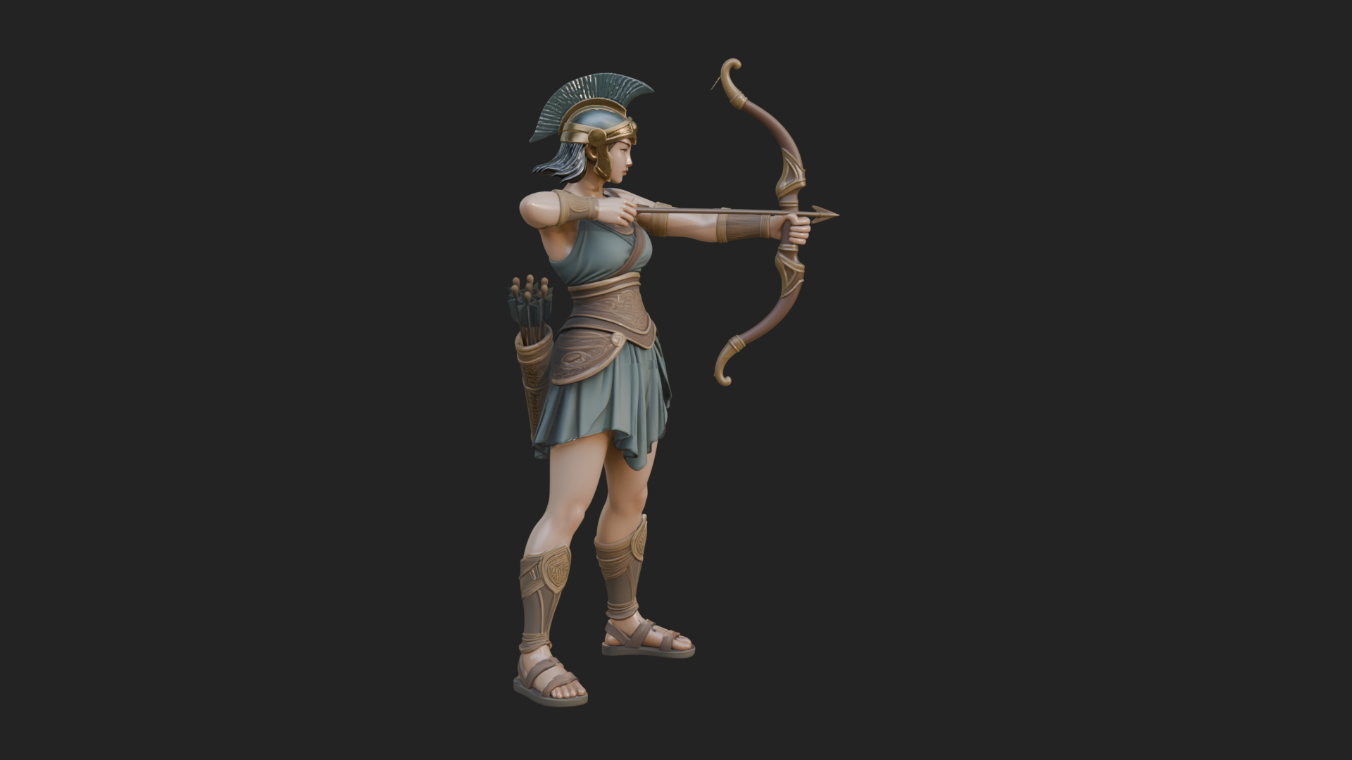 Artemis the Archer Statue Design 5 3D Print Model 3D Model