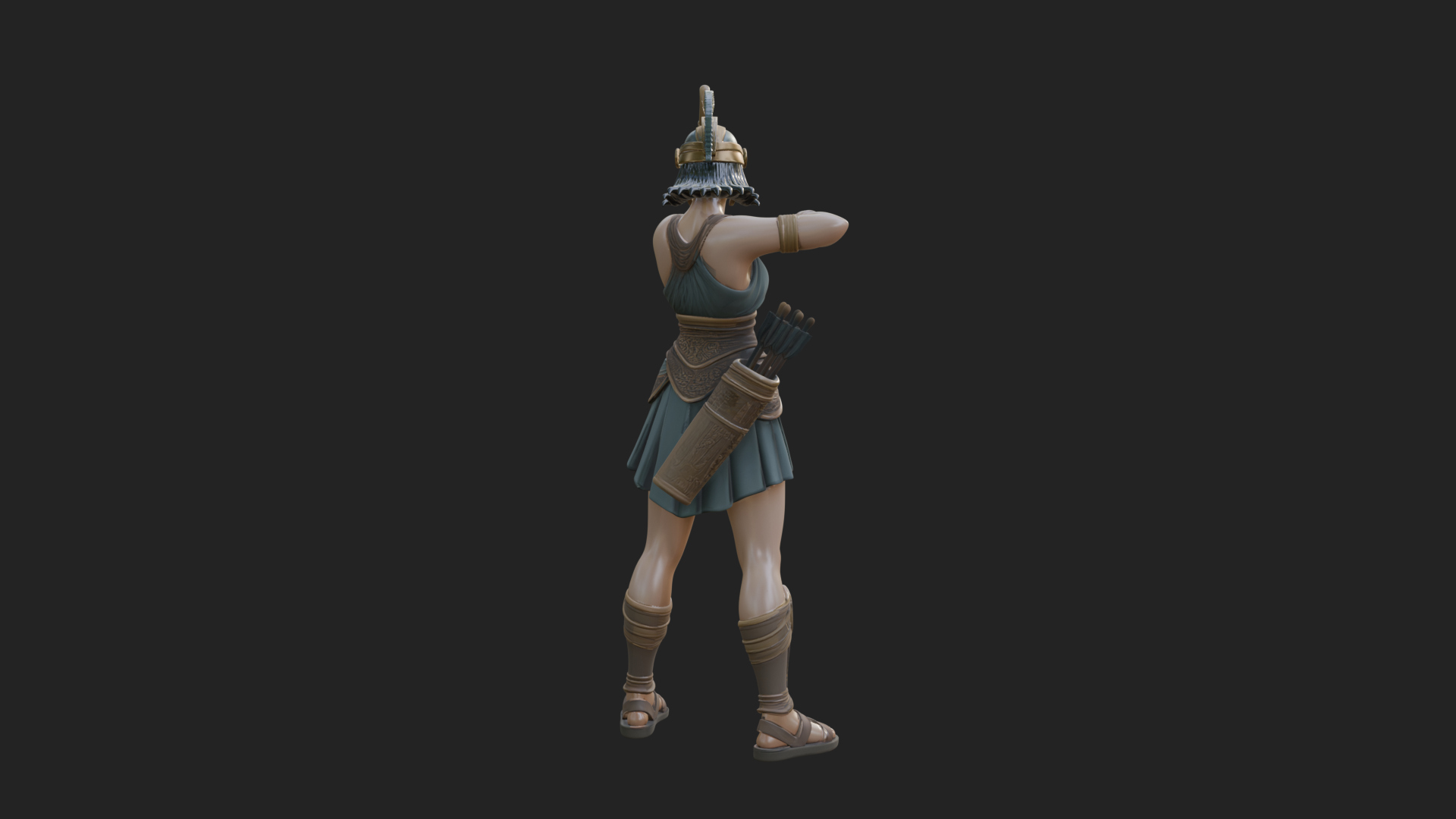Artemis the Archer Statue Design 5 3D Print Model 3D Model