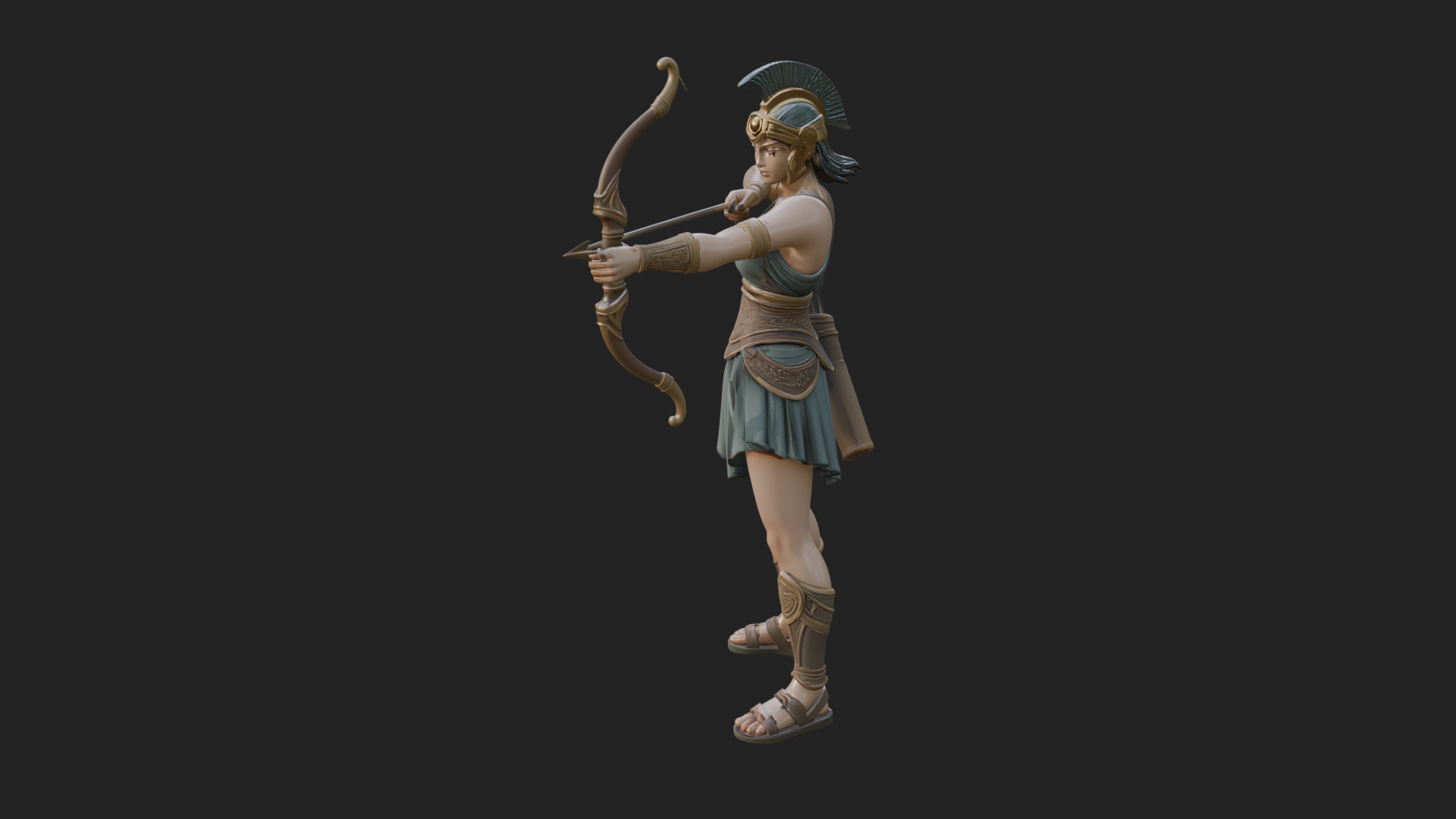 Artemis the Archer Statue Design 5 3D Print Model 3D Model
