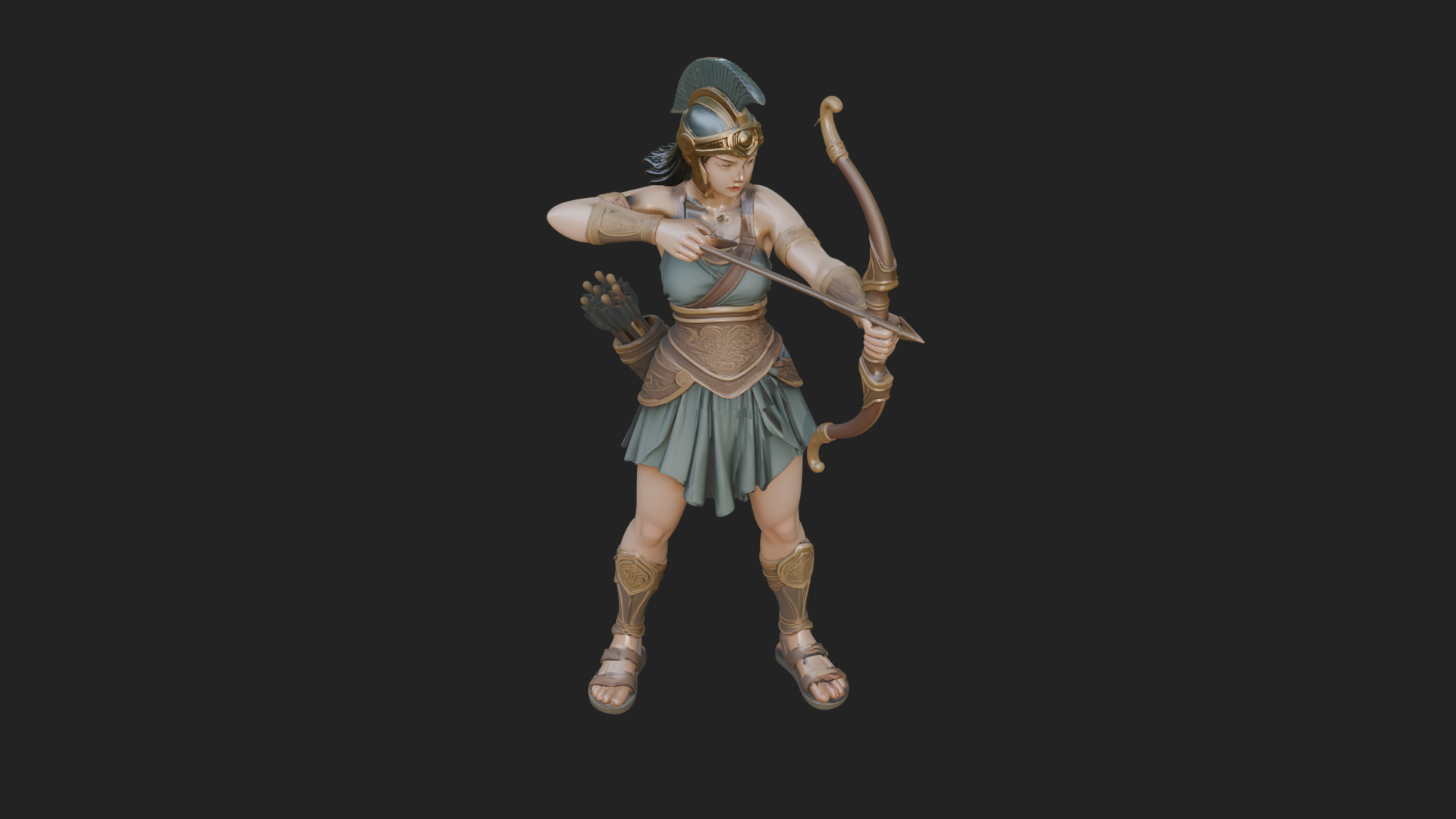 Artemis the Archer Statue Design 5 3D Print Model 3D Model