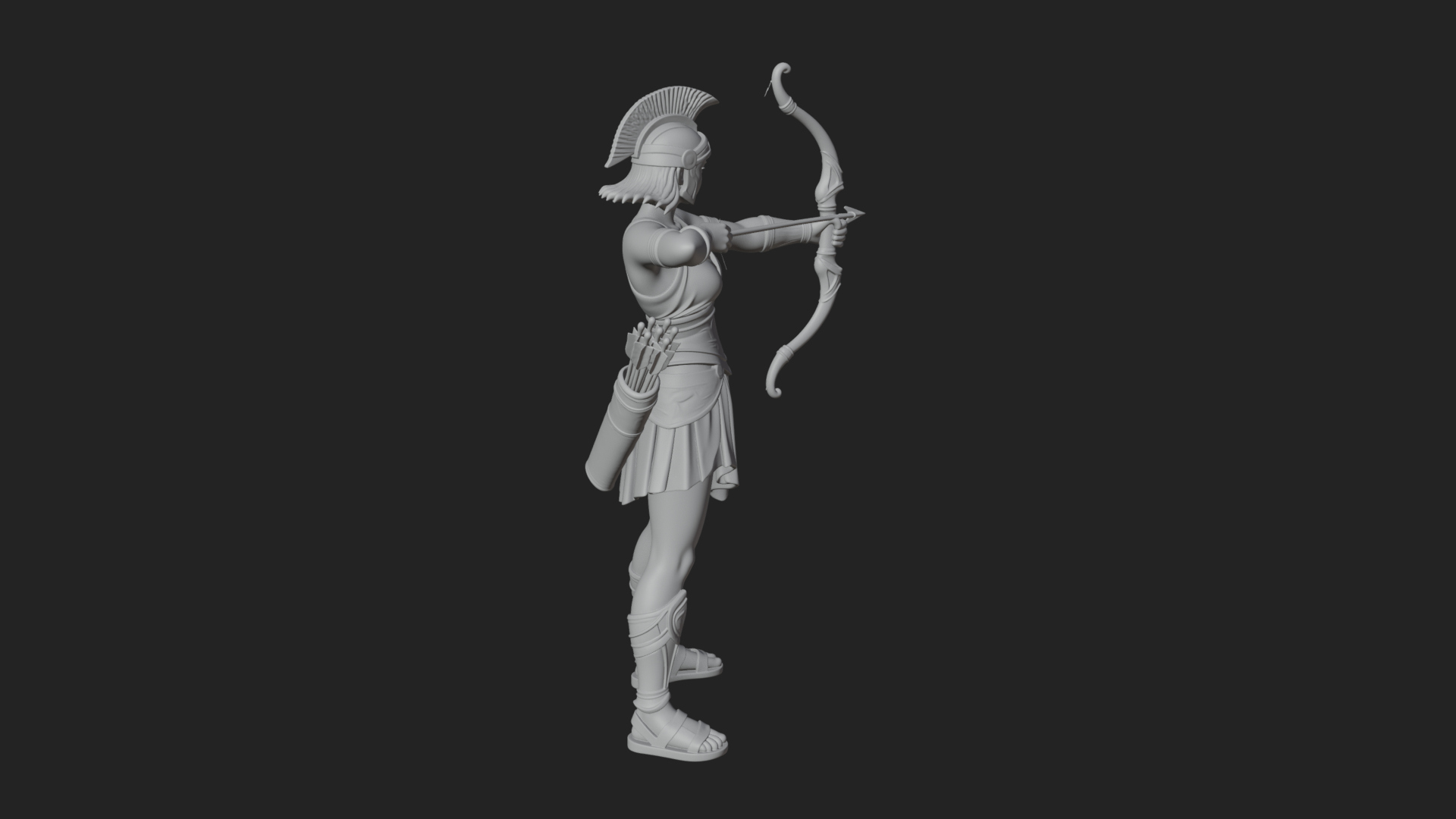 Artemis the Archer Statue Design 5 3D Print Model 3D Model