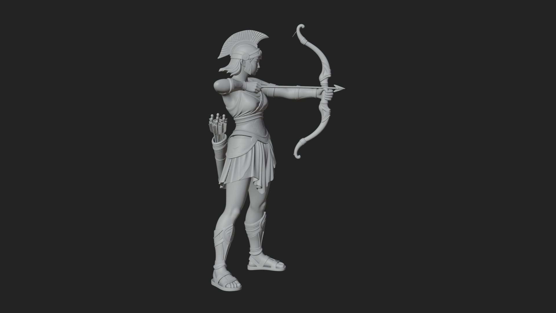 Artemis the Archer Statue Design 5 3D Print Model 3D Model