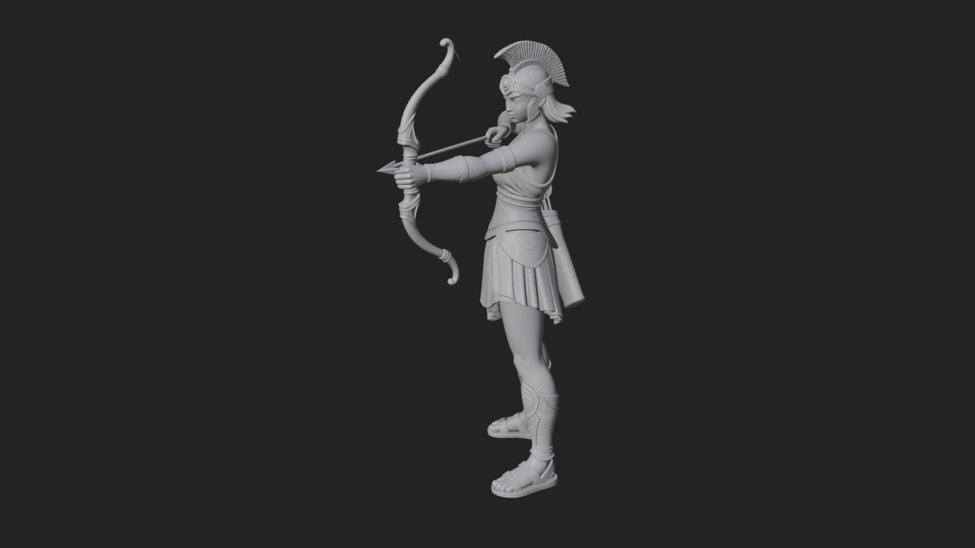 Artemis the Archer Statue Design 5 3D Print Model 3D Model
