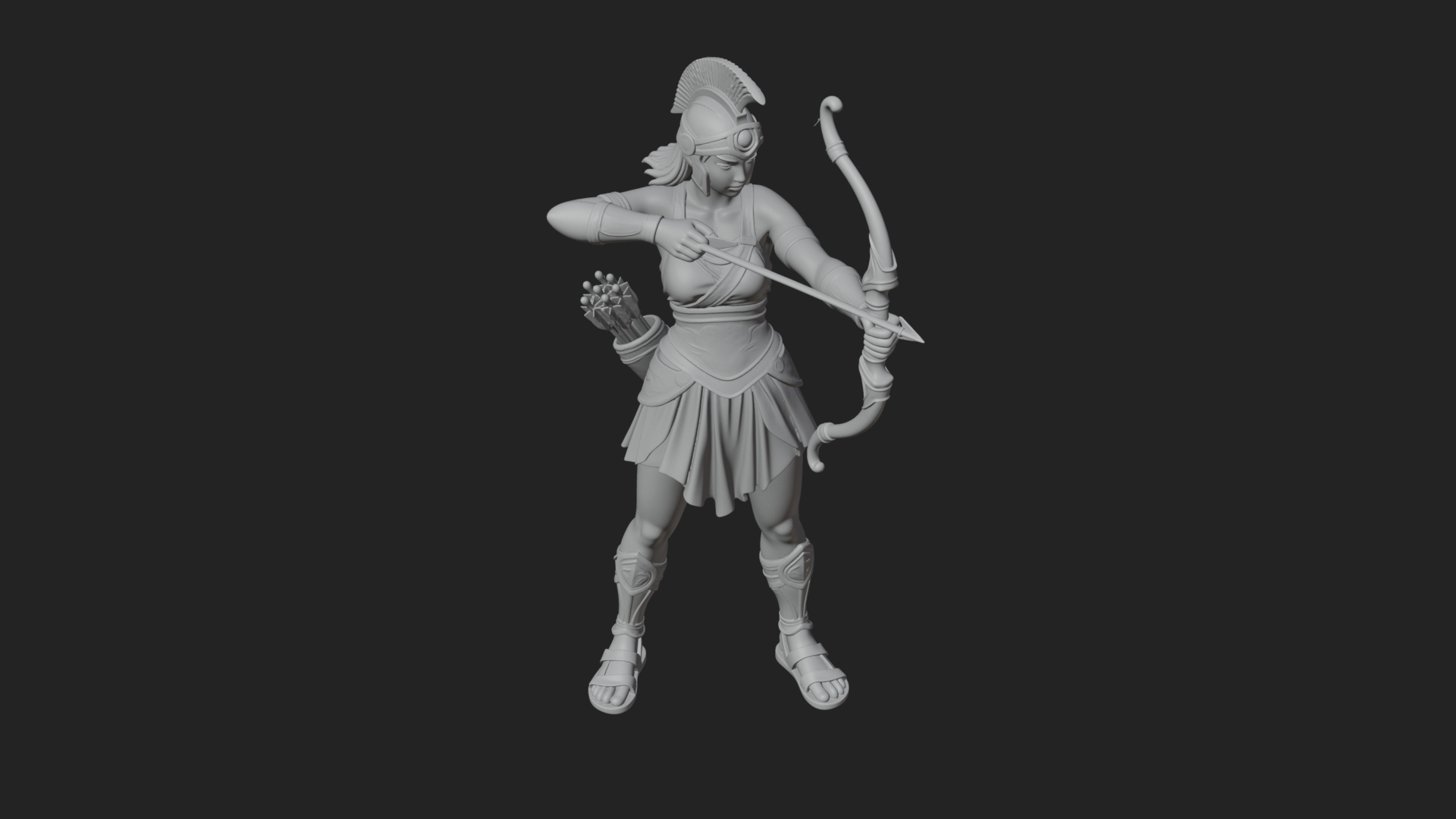 Artemis the Archer Statue Design 5 3D Print Model 3D Model