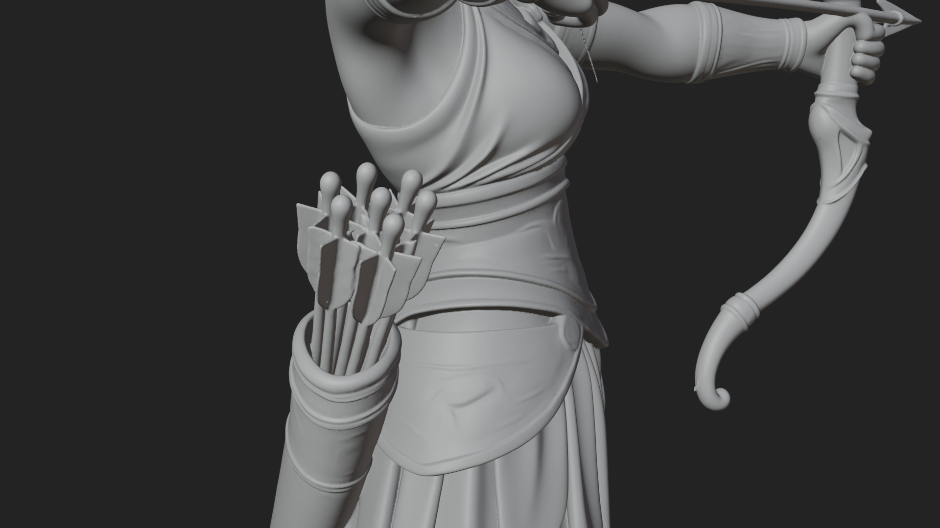 Artemis the Archer Statue Design 5 3D Print Model 3D Model