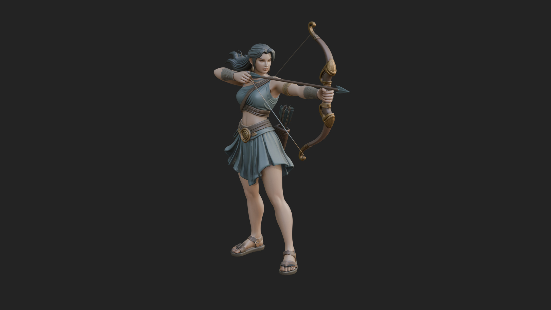 Artemis the Archer Statue Design 6 3D Print Model 3D Model