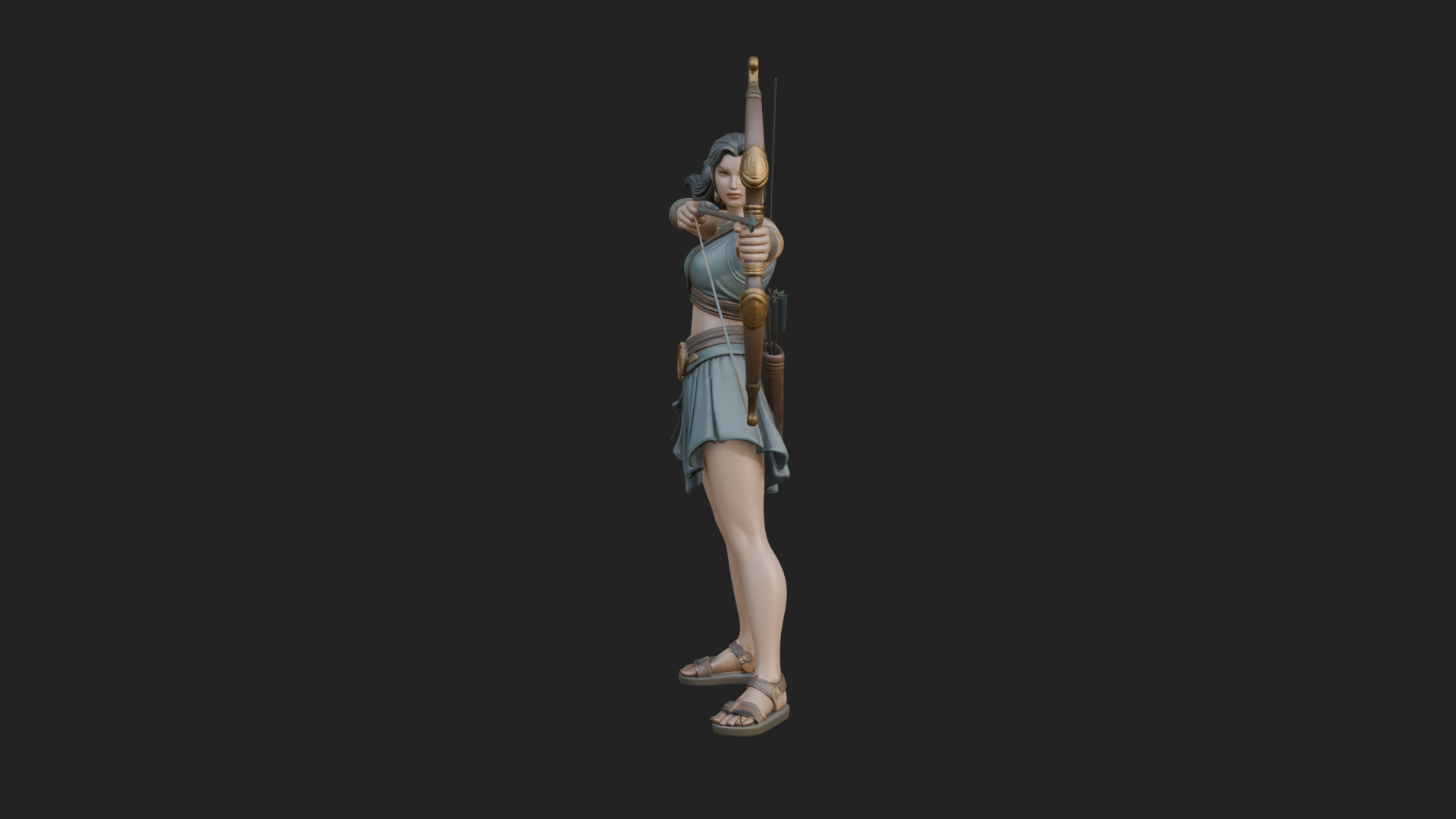Artemis the Archer Statue Design 6 3D Print Model 3D Model