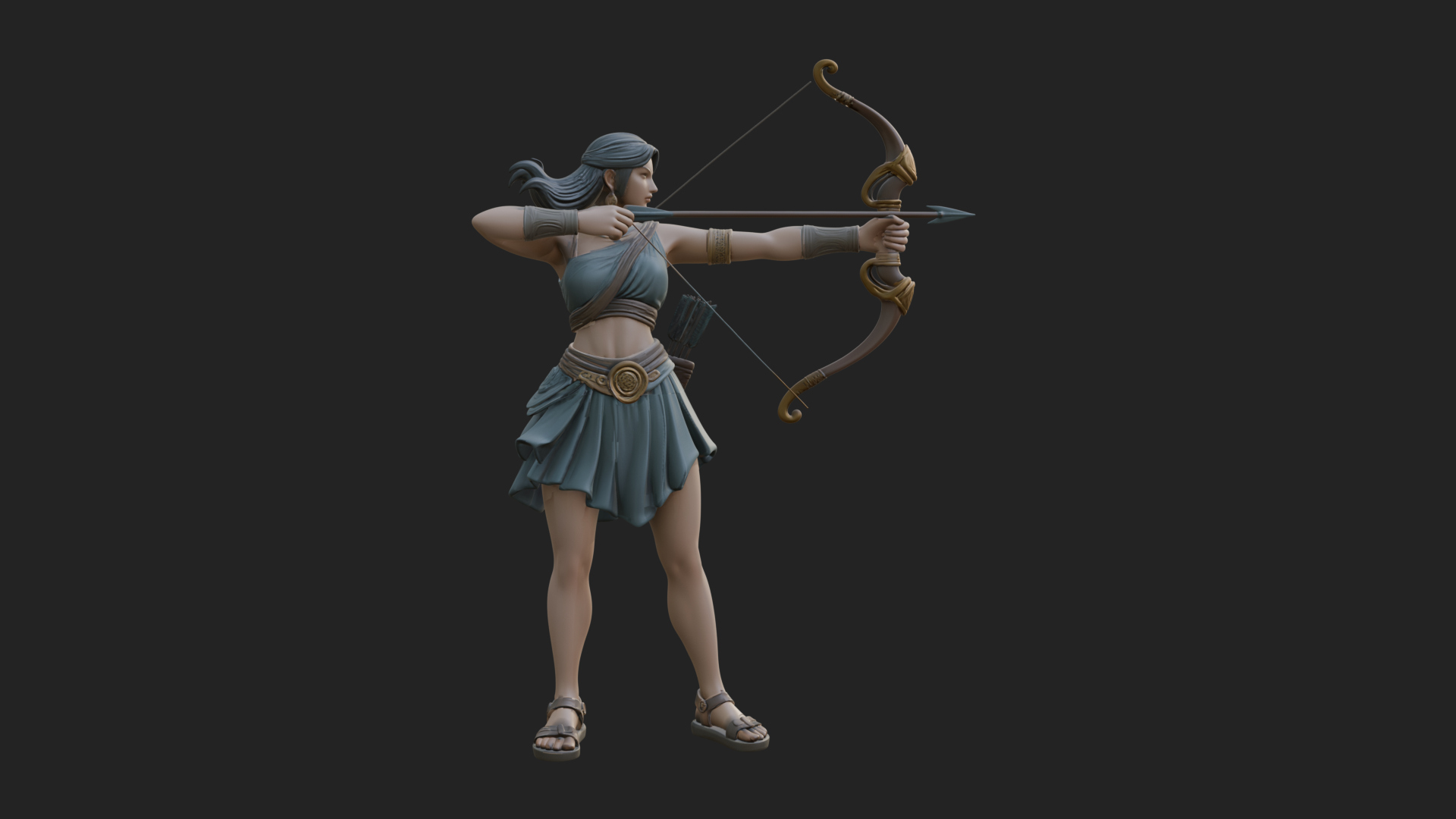 Artemis the Archer Statue Design 6 3D Print Model 3D Model