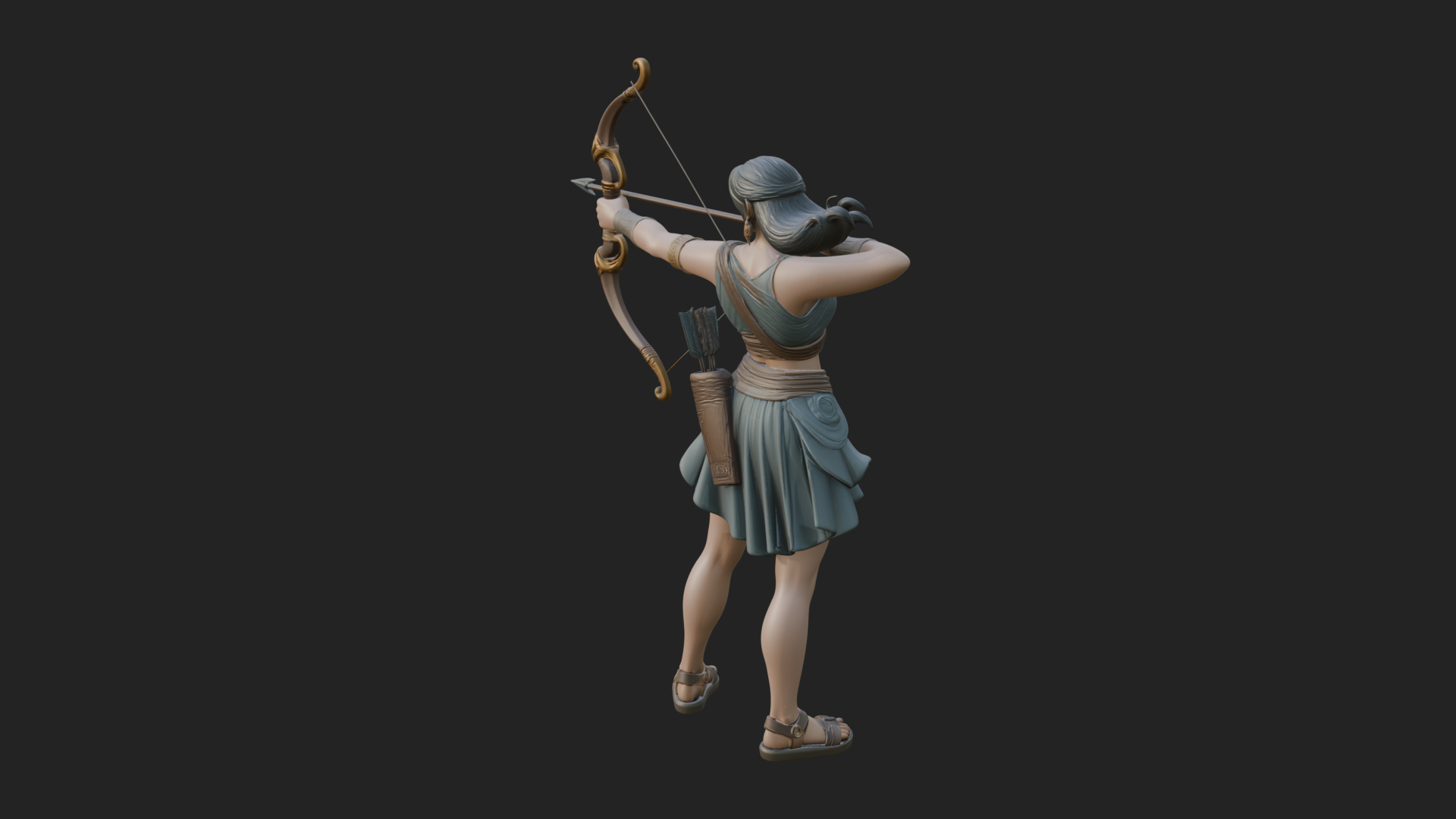 Artemis the Archer Statue Design 6 3D Print Model 3D Model