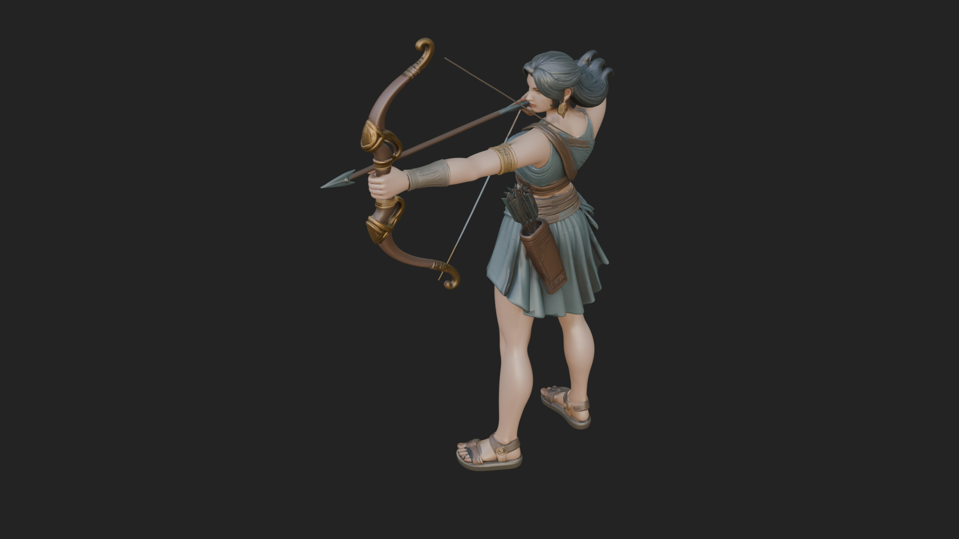 Artemis the Archer Statue Design 6 3D Print Model 3D Model