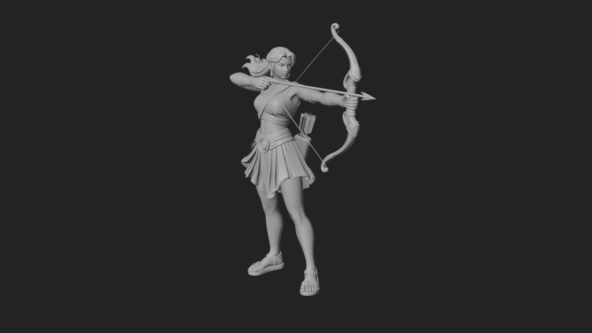 Artemis the Archer Statue Design 6 3D Print Model 3D Model
