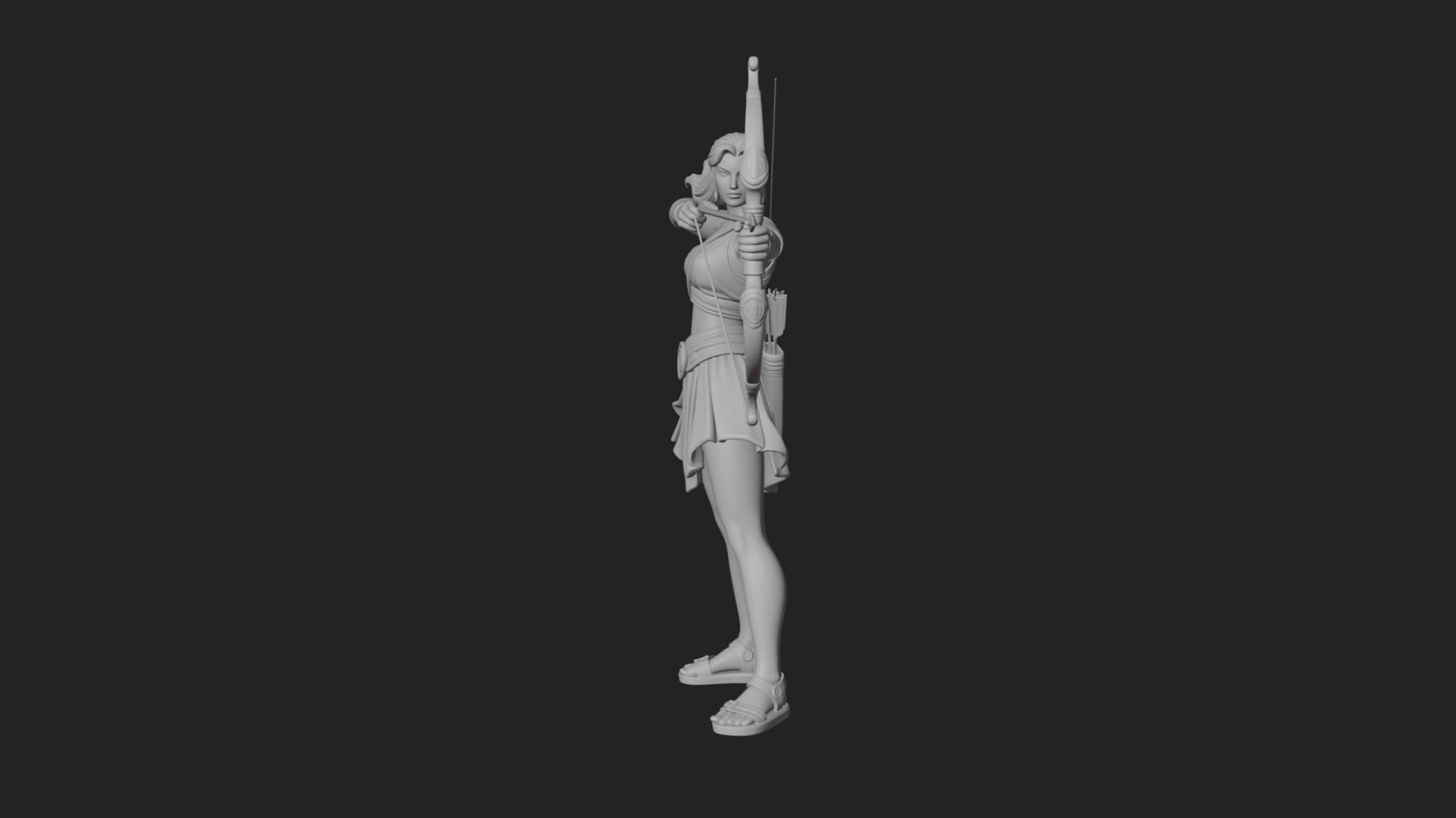 Artemis the Archer Statue Design 6 3D Print Model 3D Model
