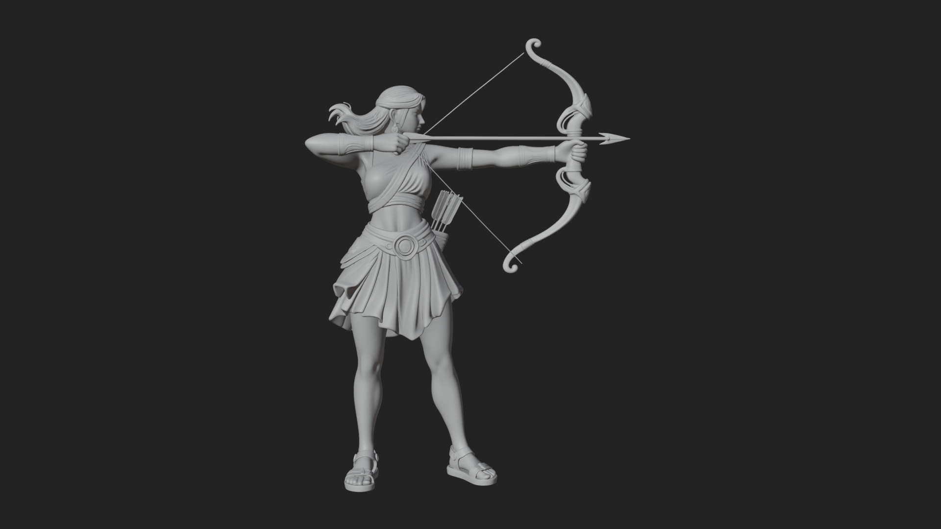 Artemis the Archer Statue Design 6 3D Print Model 3D Model