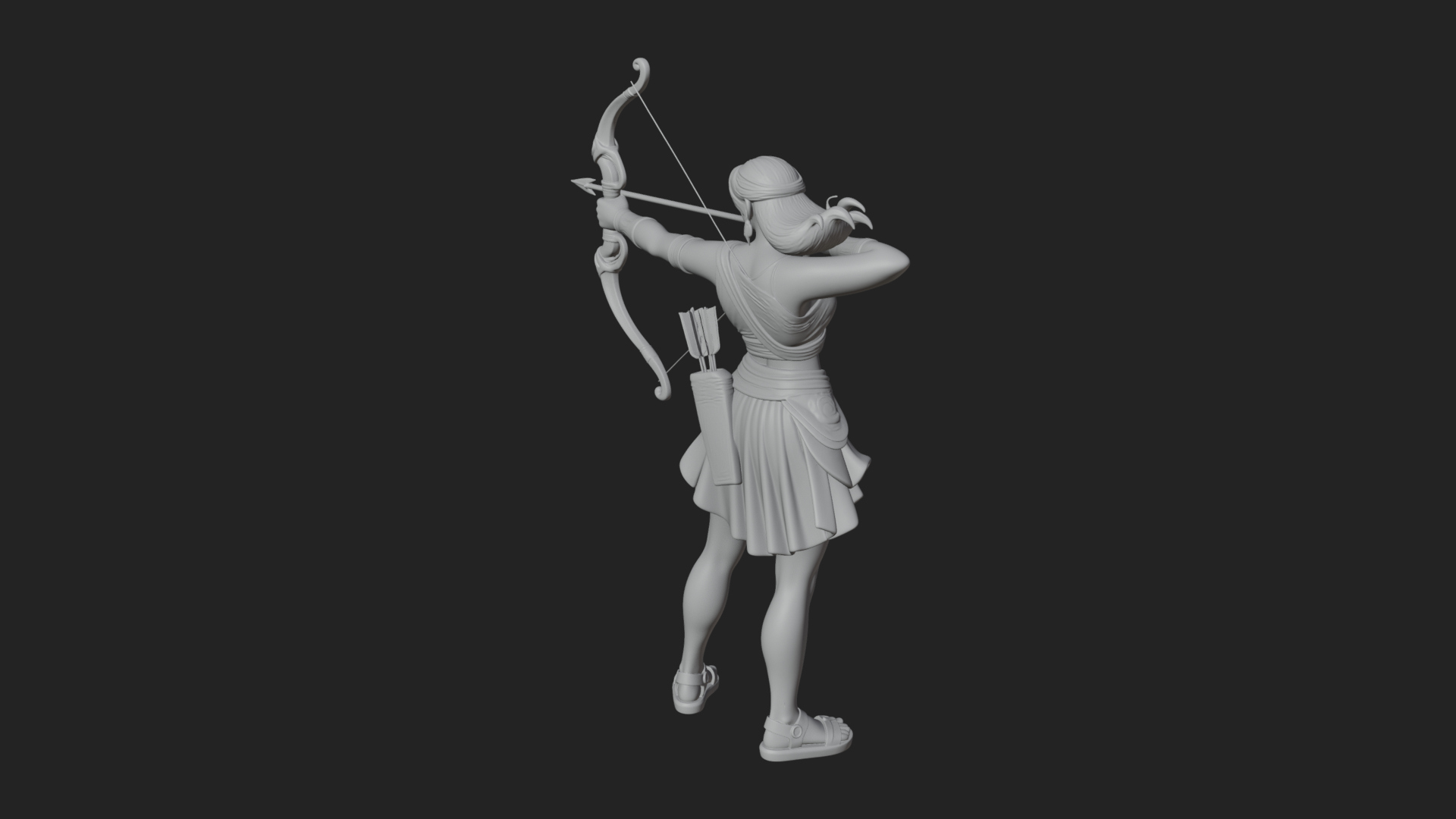 Artemis the Archer Statue Design 6 3D Print Model 3D Model