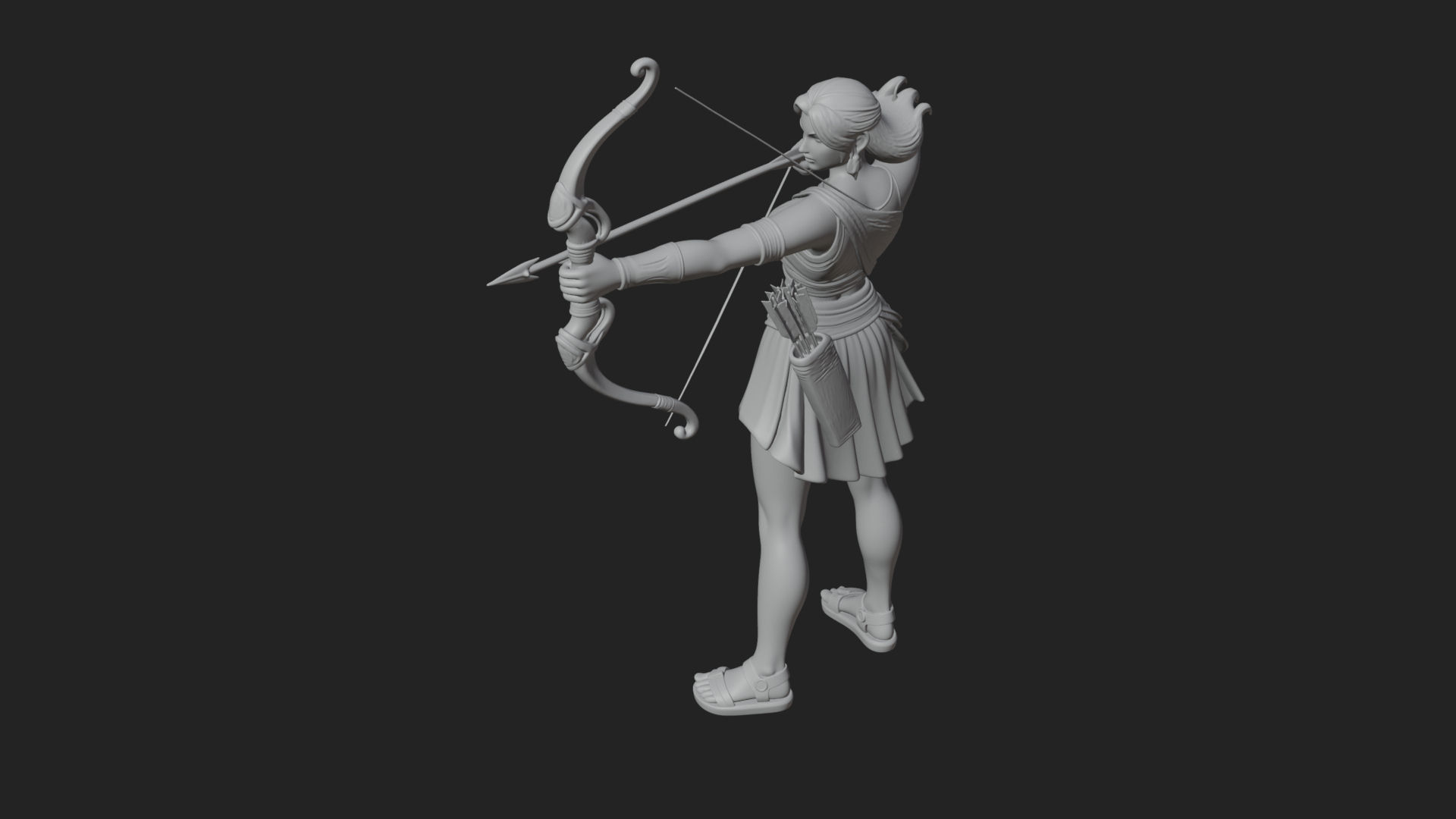 Artemis the Archer Statue Design 6 3D Print Model 3D Model