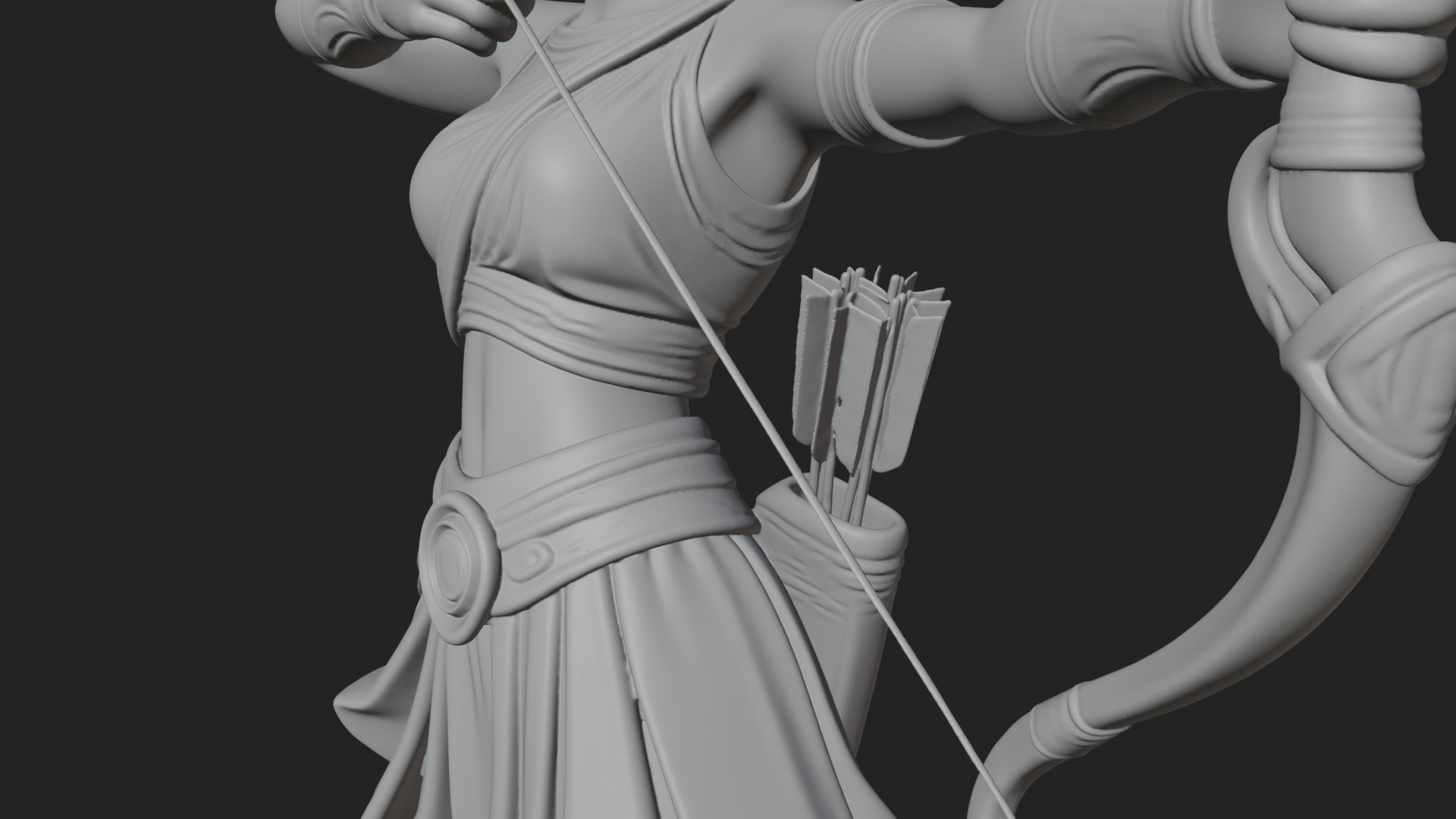 Artemis the Archer Statue Design 6 3D Print Model 3D Model