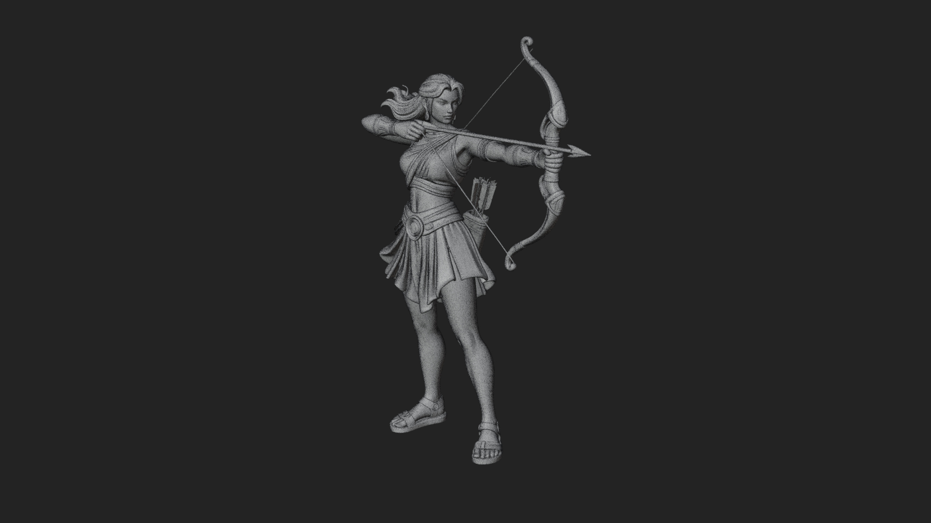 Artemis the Archer Statue Design 6 3D Print Model 3D Model