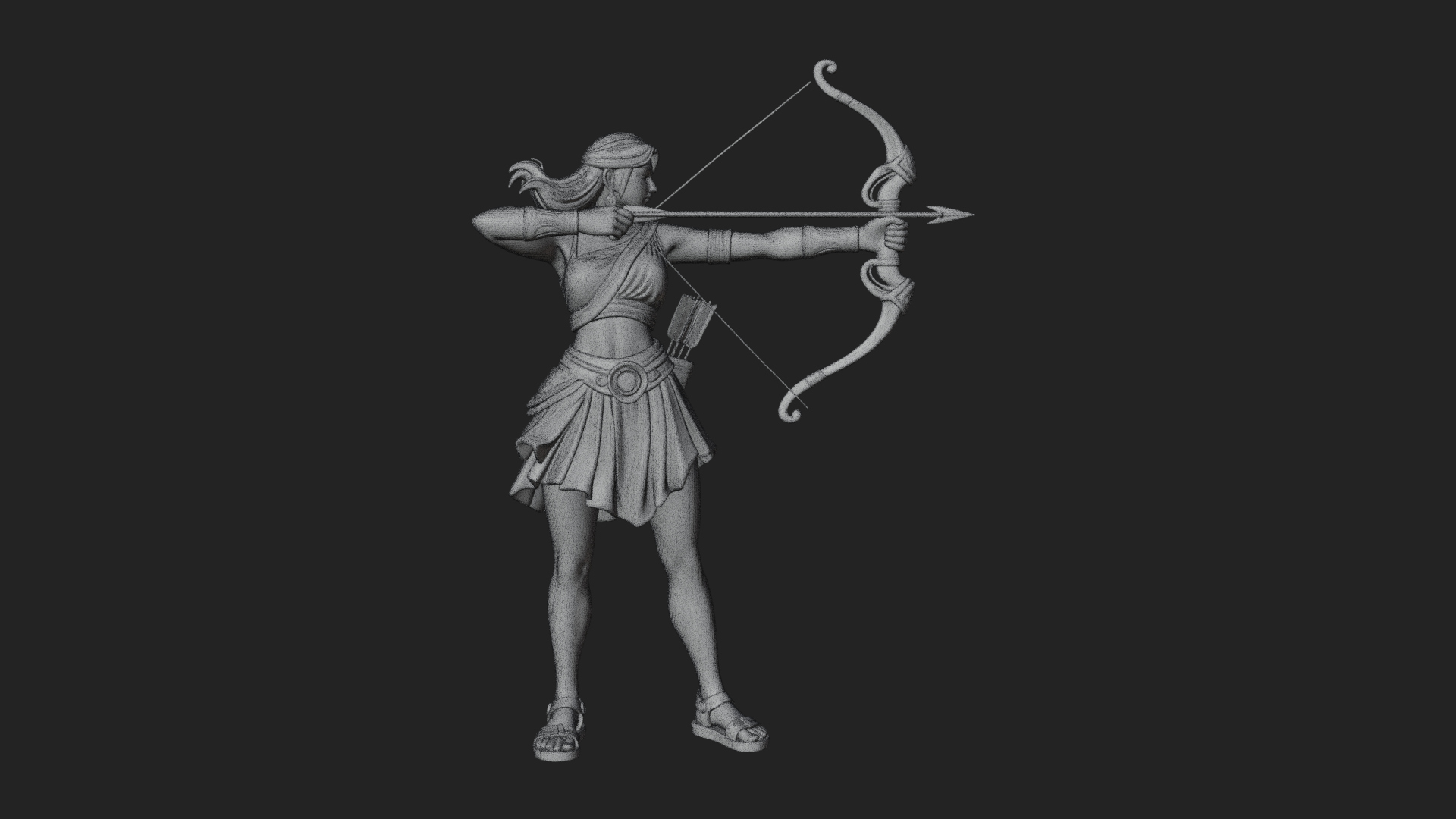 Artemis the Archer Statue Design 6 3D Print Model 3D Model