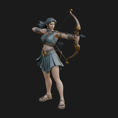 Artemis the Archer Statue Design 6 3D Print Model