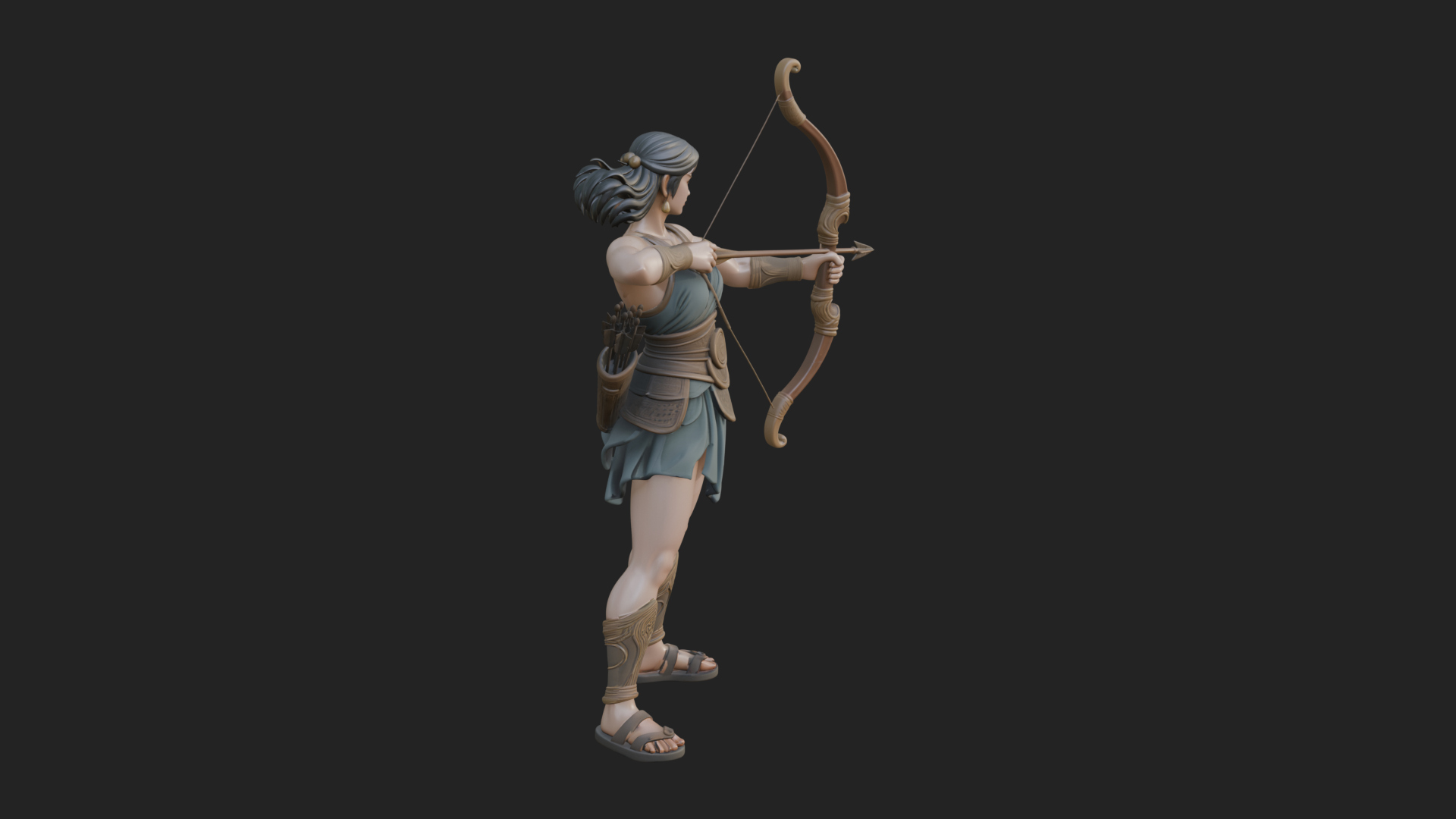 Artemis the Archer Statue Design 7 3D Print Model 3D Model