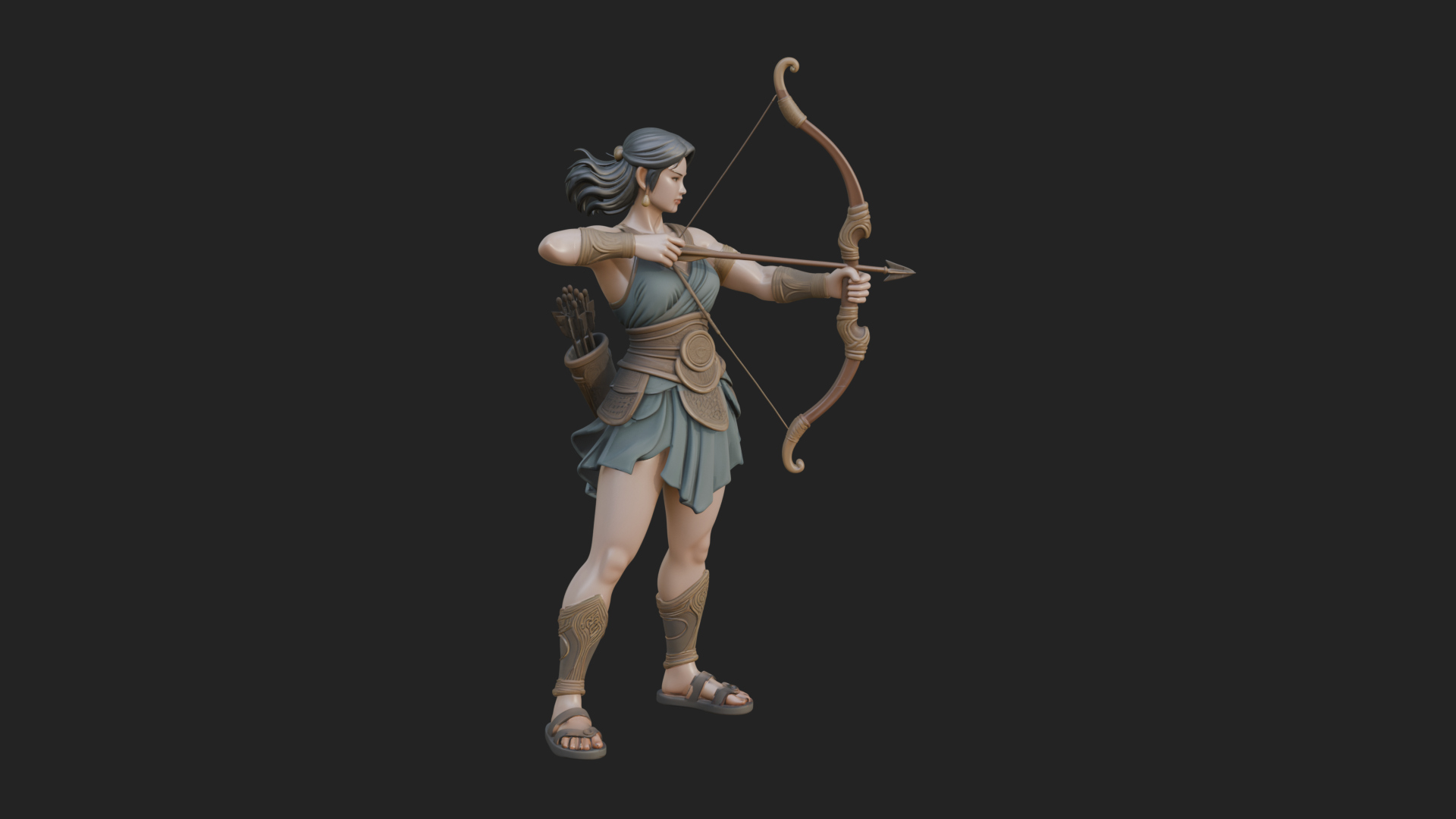 Artemis the Archer Statue Design 7 3D Print Model 3D Model