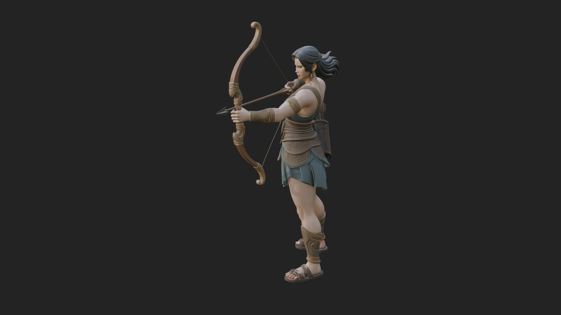 Artemis the Archer Statue Design 7 3D Print Model 3D Model