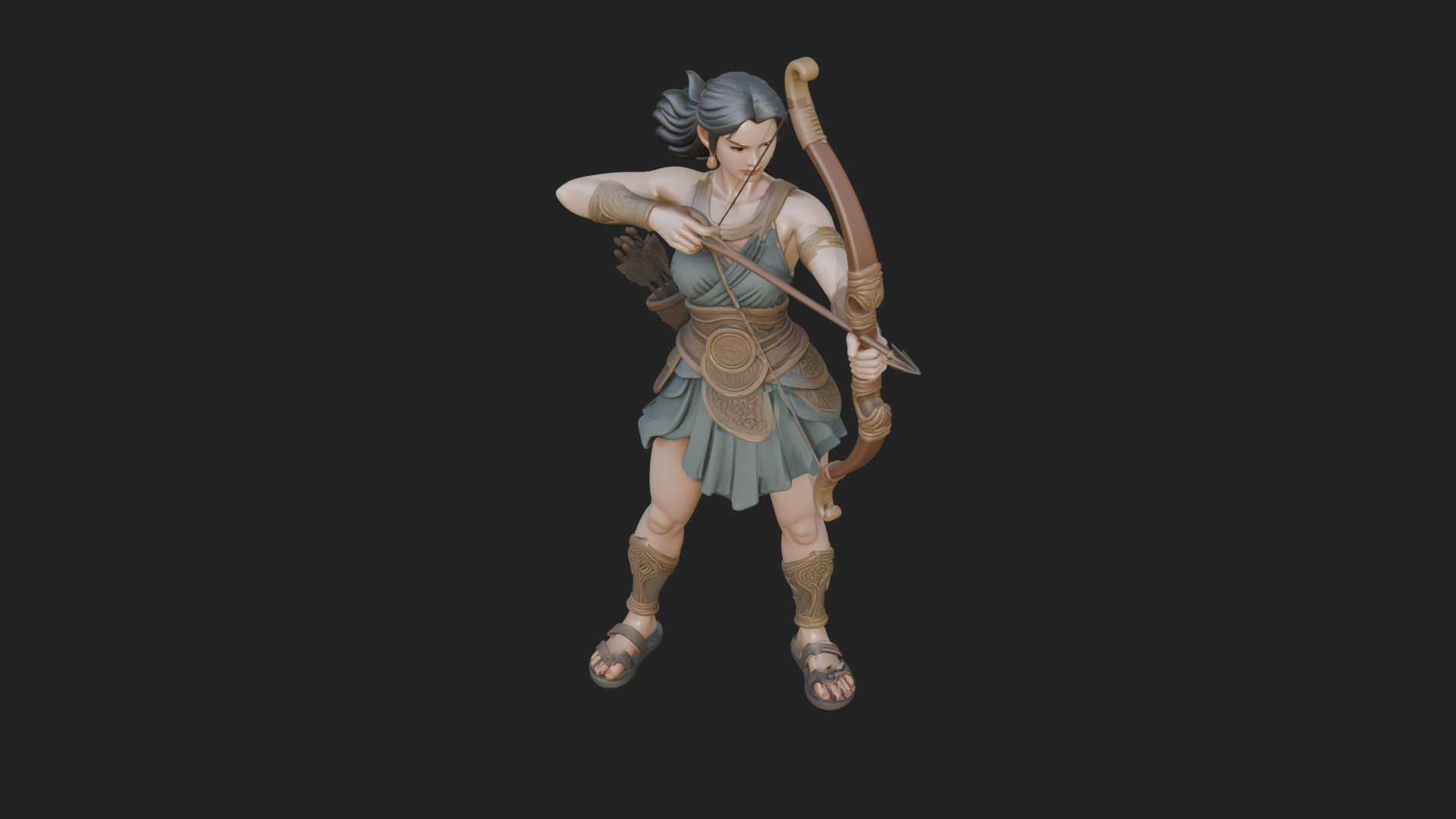 Artemis the Archer Statue Design 7 3D Print Model 3D Model