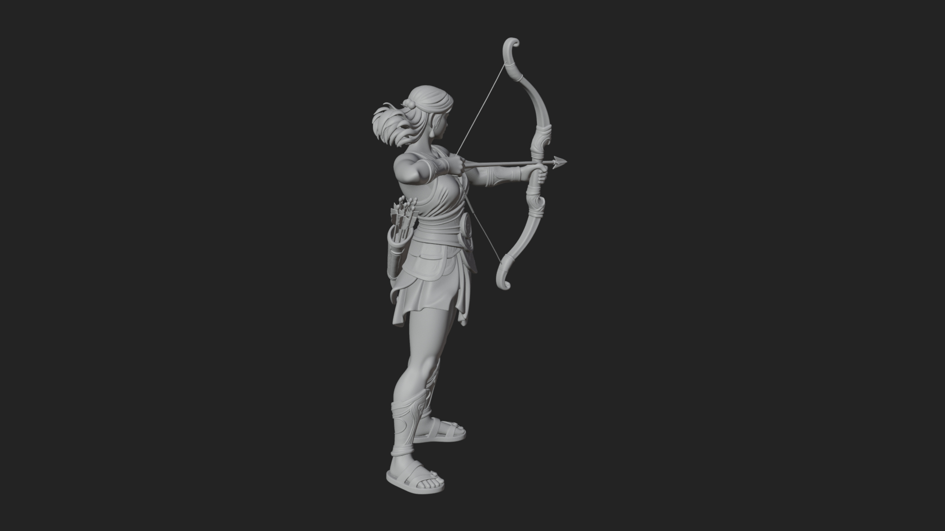 Artemis the Archer Statue Design 7 3D Print Model 3D Model