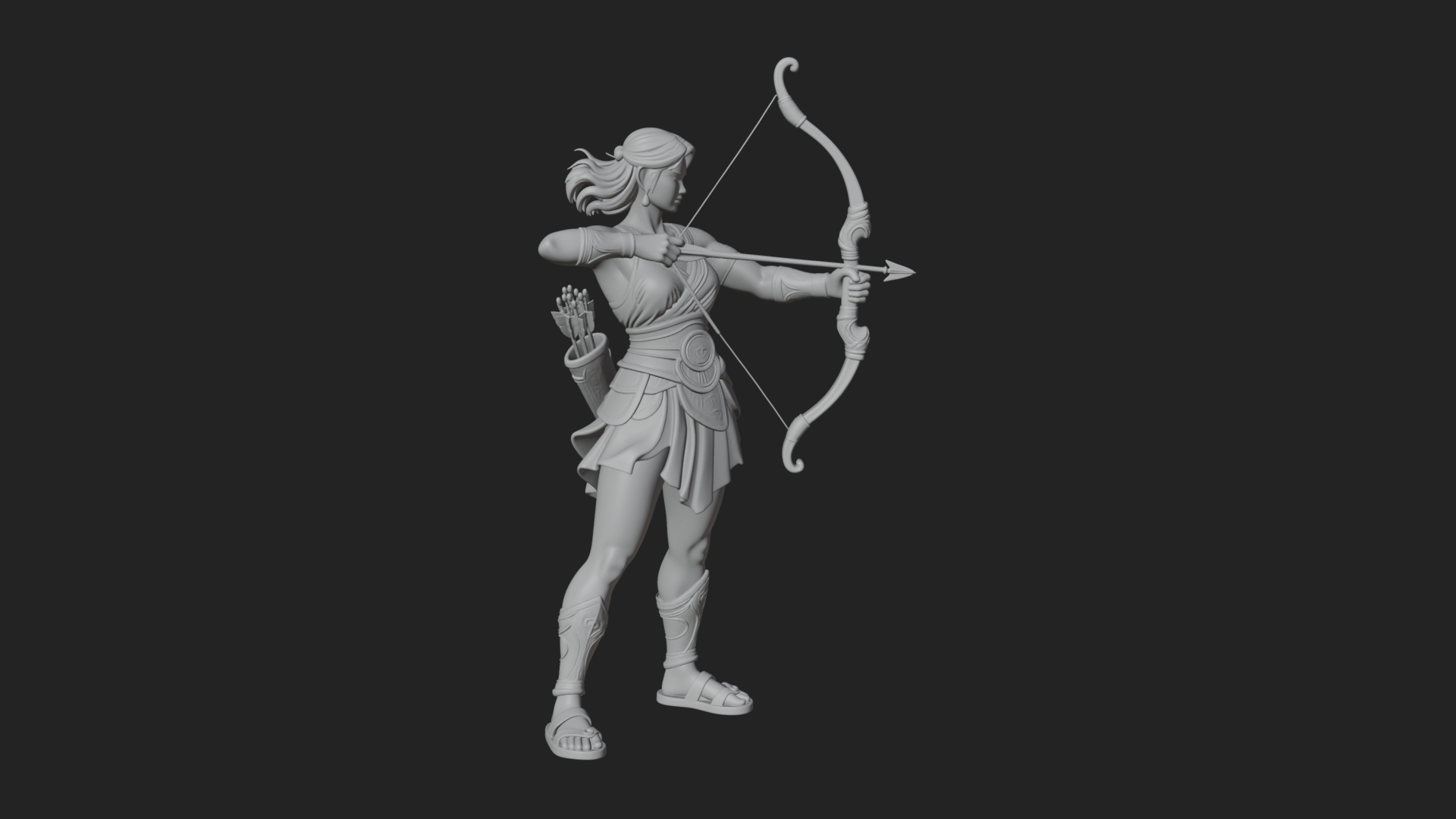 Artemis the Archer Statue Design 7 3D Print Model 3D Model
