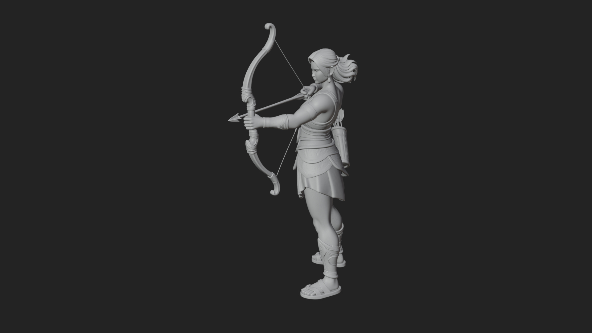 Artemis the Archer Statue Design 7 3D Print Model 3D Model