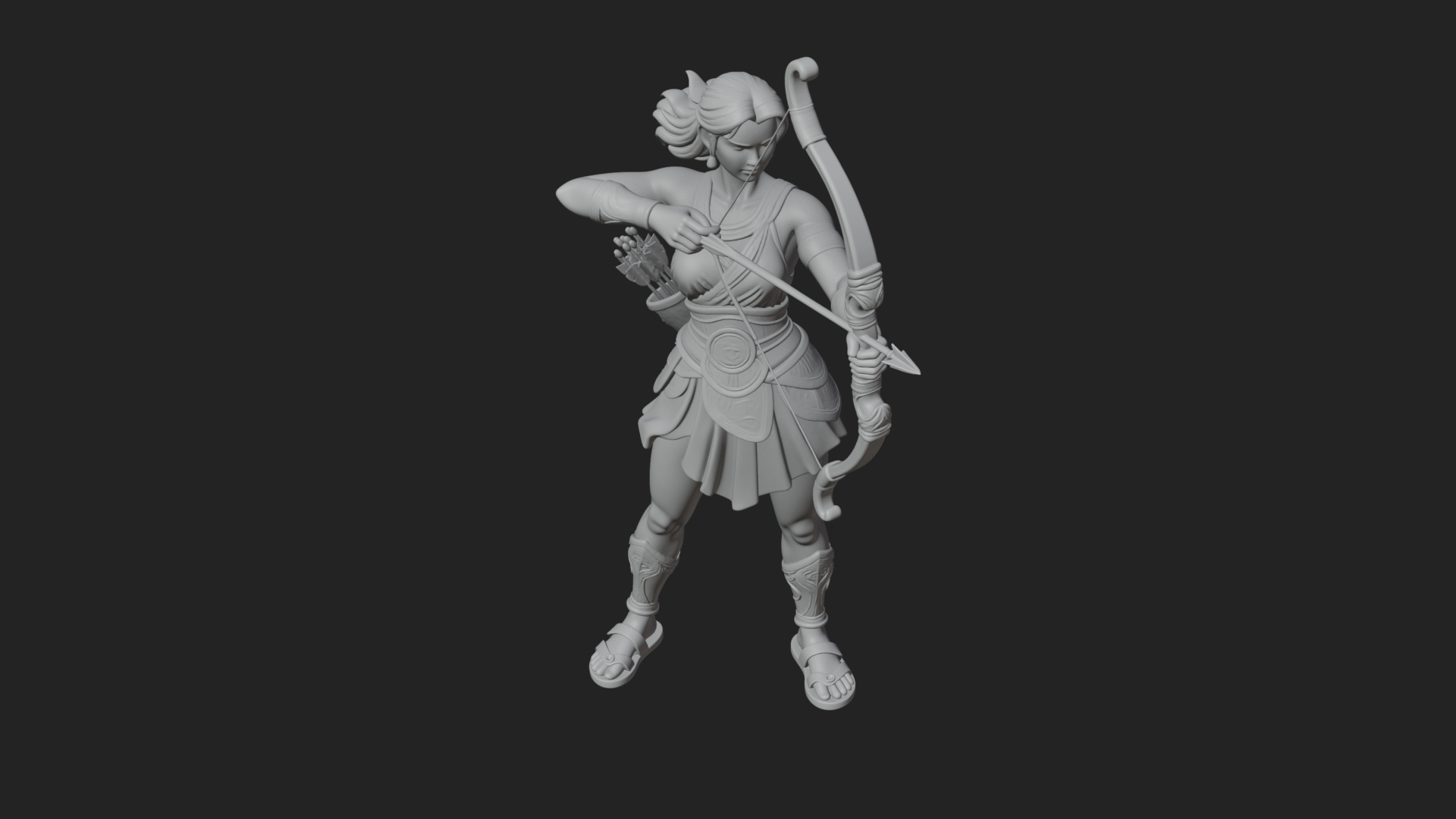 Artemis the Archer Statue Design 7 3D Print Model 3D Model