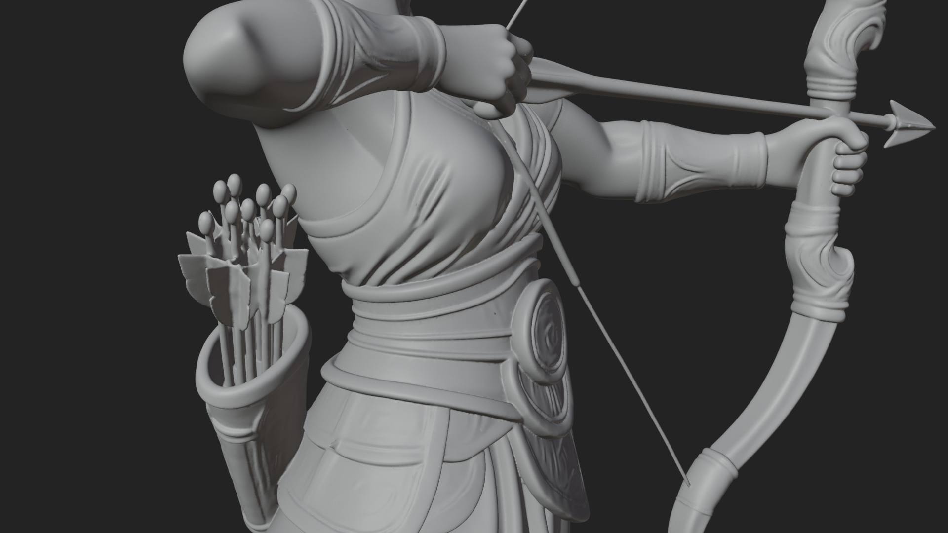Artemis the Archer Statue Design 7 3D Print Model 3D Model