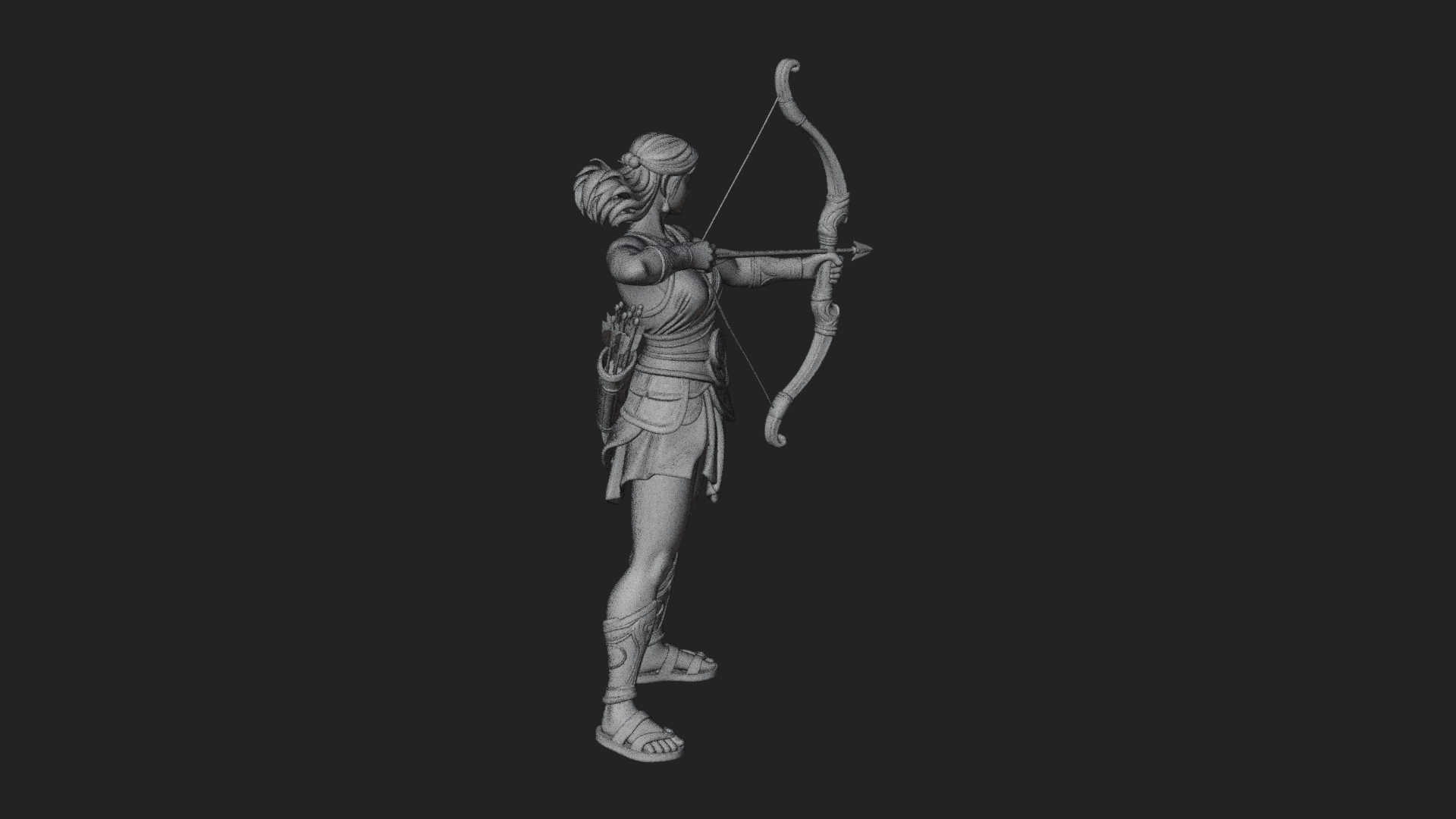 Artemis the Archer Statue Design 7 3D Print Model 3D Model