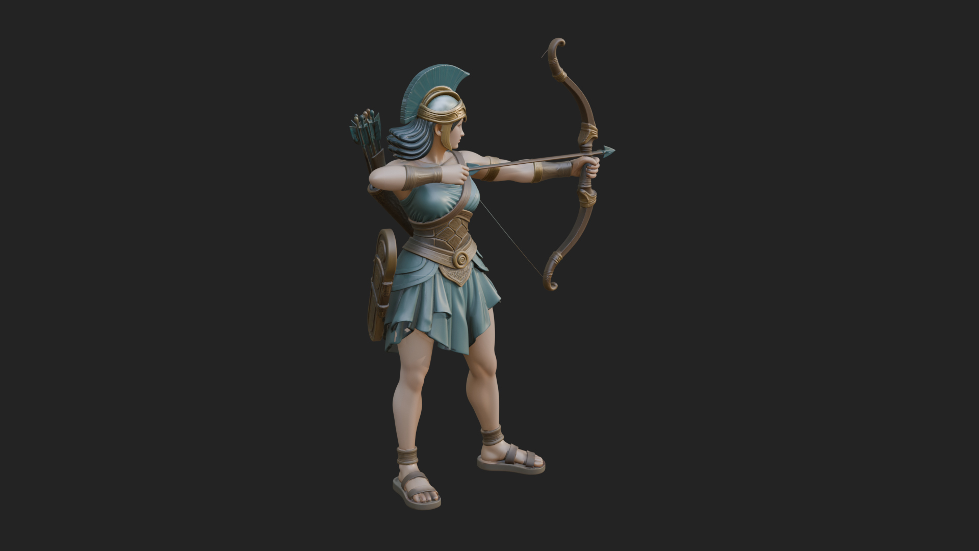 Artemis the Archer Statue Design 8 3D Print Model 3D Model