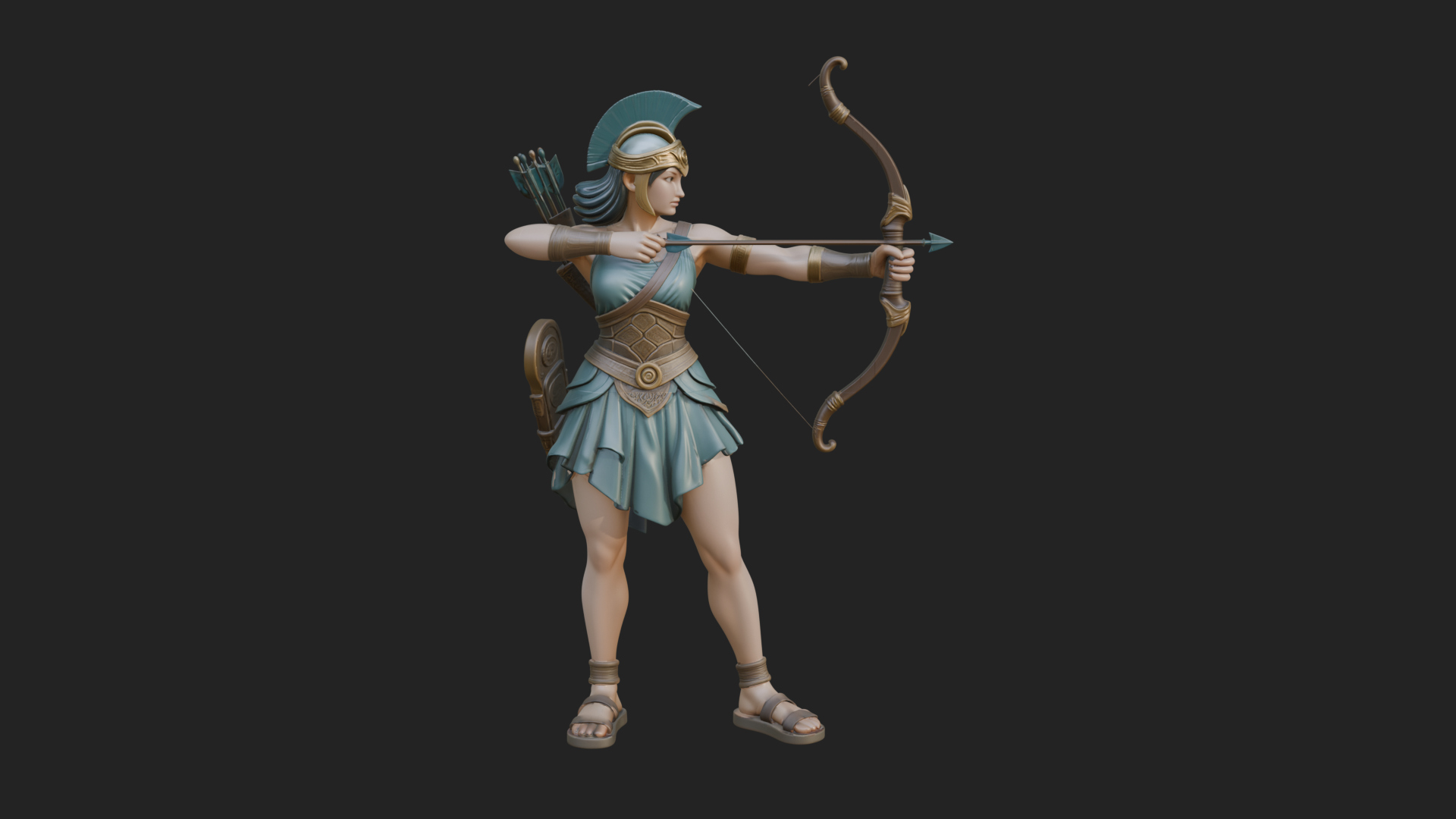 Artemis the Archer Statue Design 8 3D Print Model 3D Model
