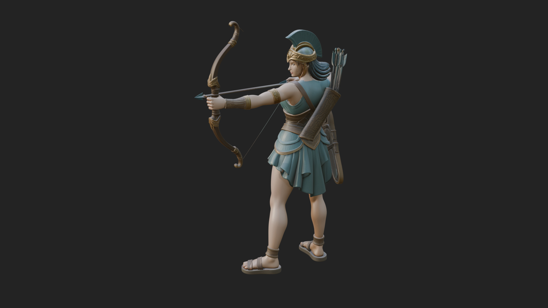 Artemis the Archer Statue Design 8 3D Print Model 3D Model