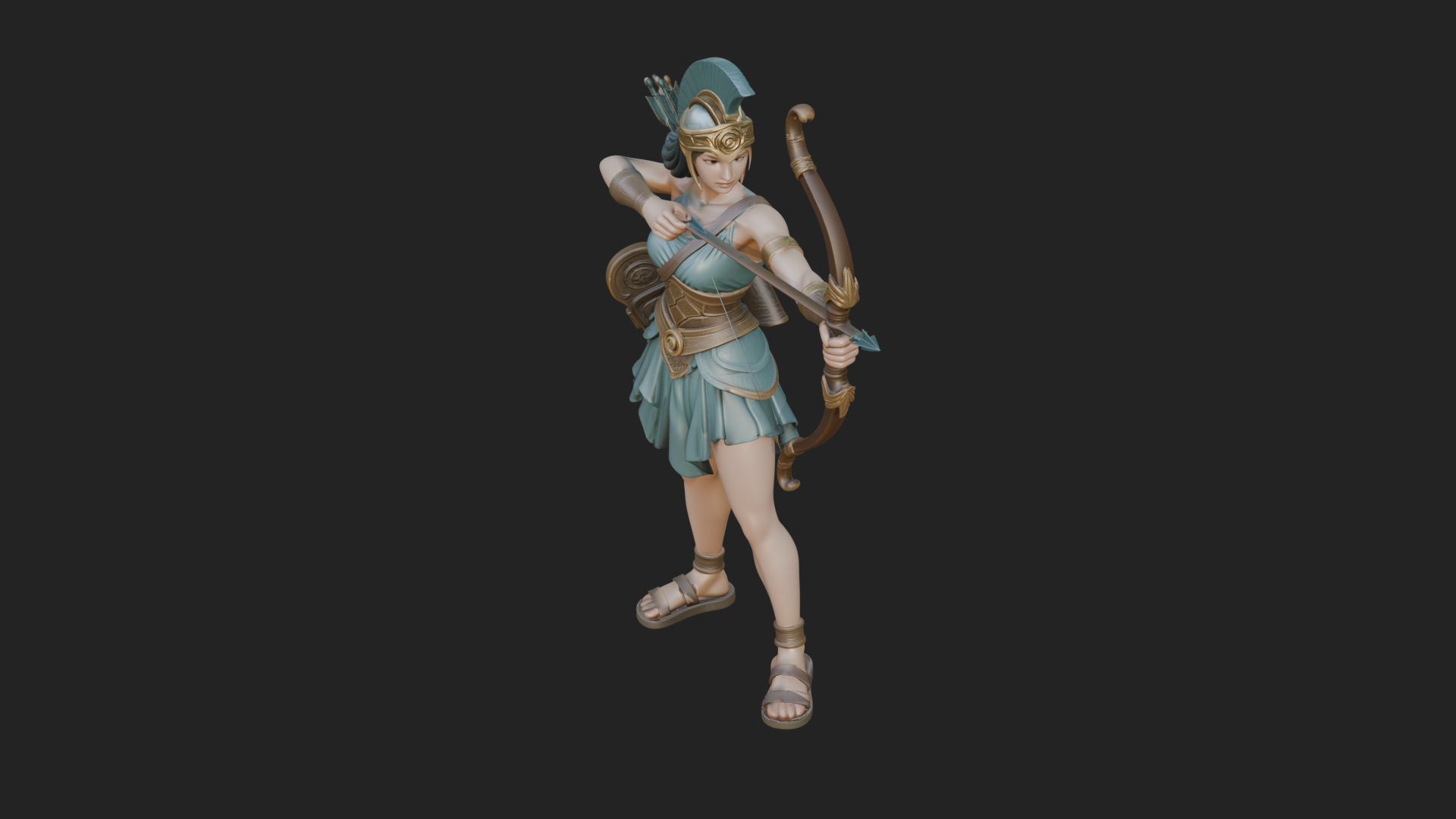 Artemis the Archer Statue Design 8 3D Print Model 3D Model