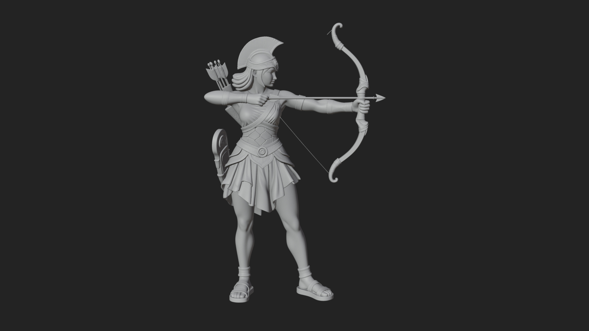 Artemis the Archer Statue Design 8 3D Print Model 3D Model